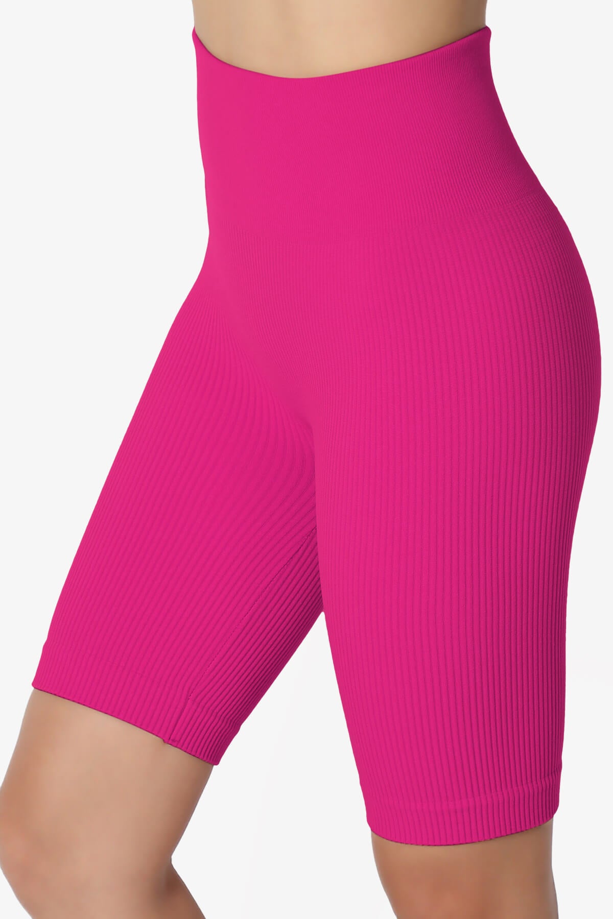 Billion Compression Ribbed Seamless Biker Shorts MAGENTA_5