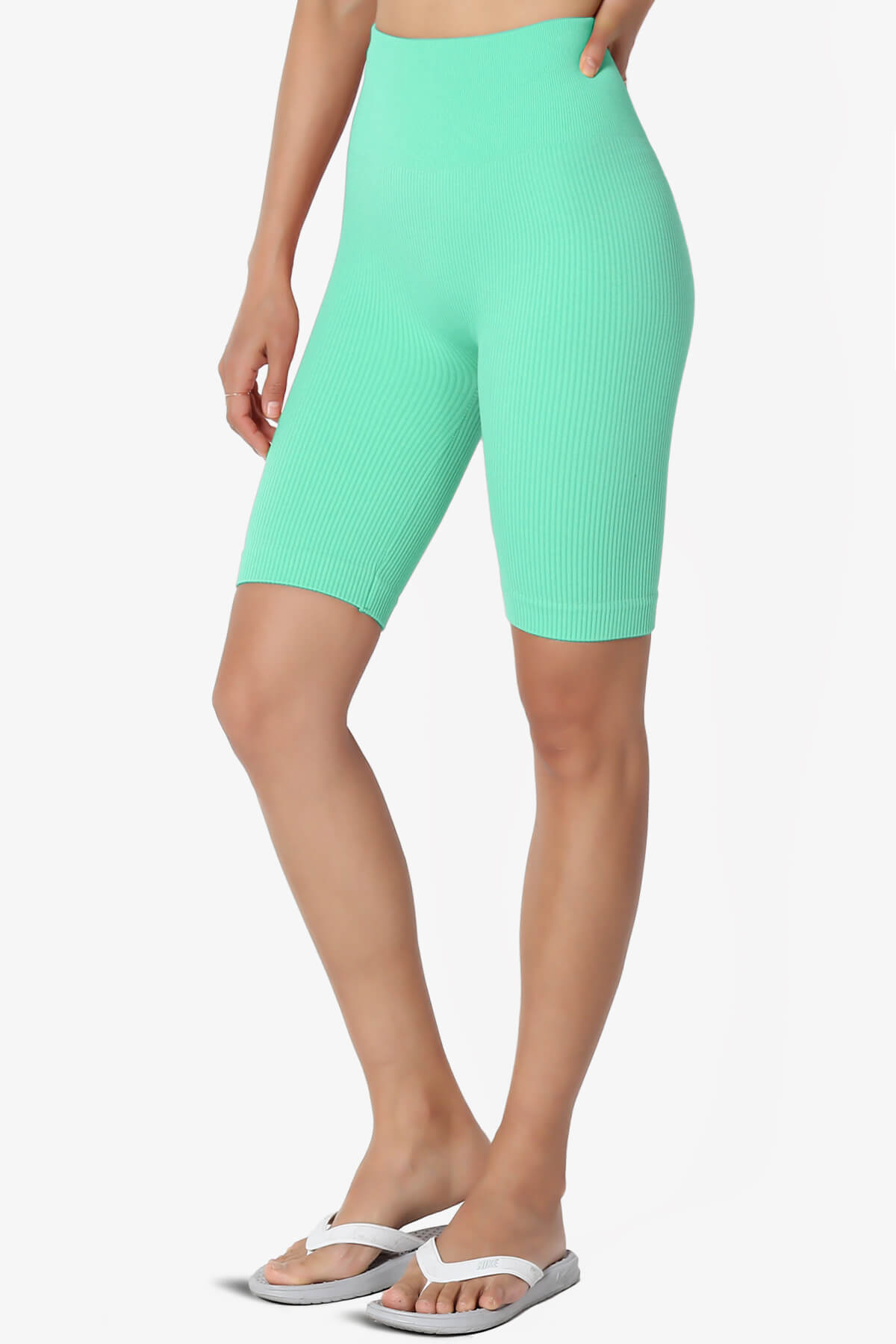 Billion Compression Ribbed Seamless Biker Shorts MINT_3
