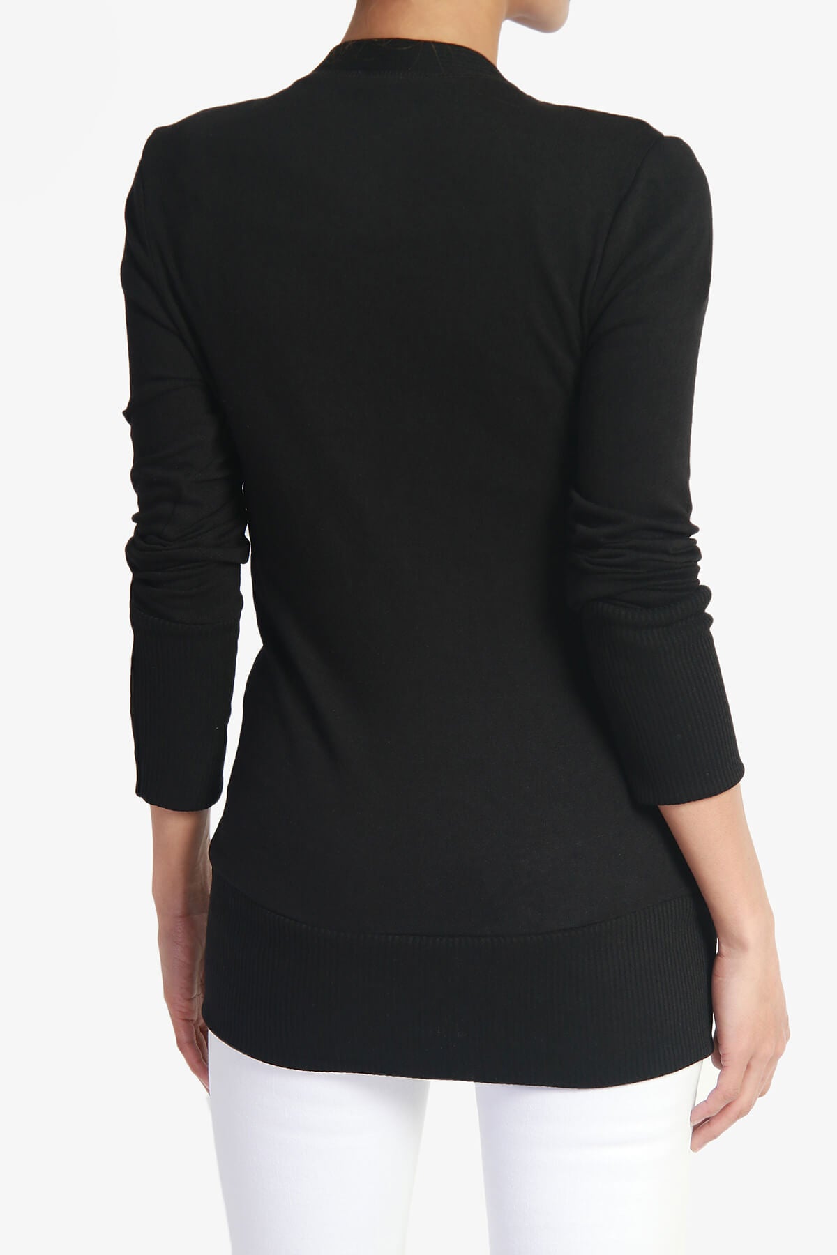 Braeden Snap Button V-Neck Cardigan BLACK_2