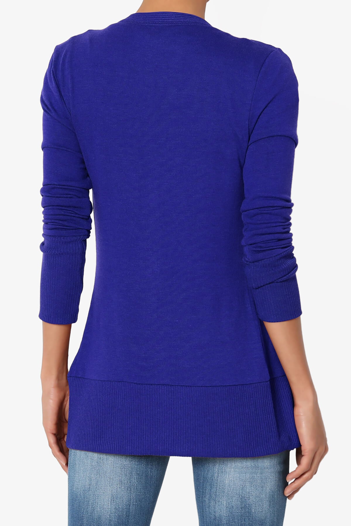 Braeden Snap Button V-Neck Cardigan BRIGHT BLUE_2