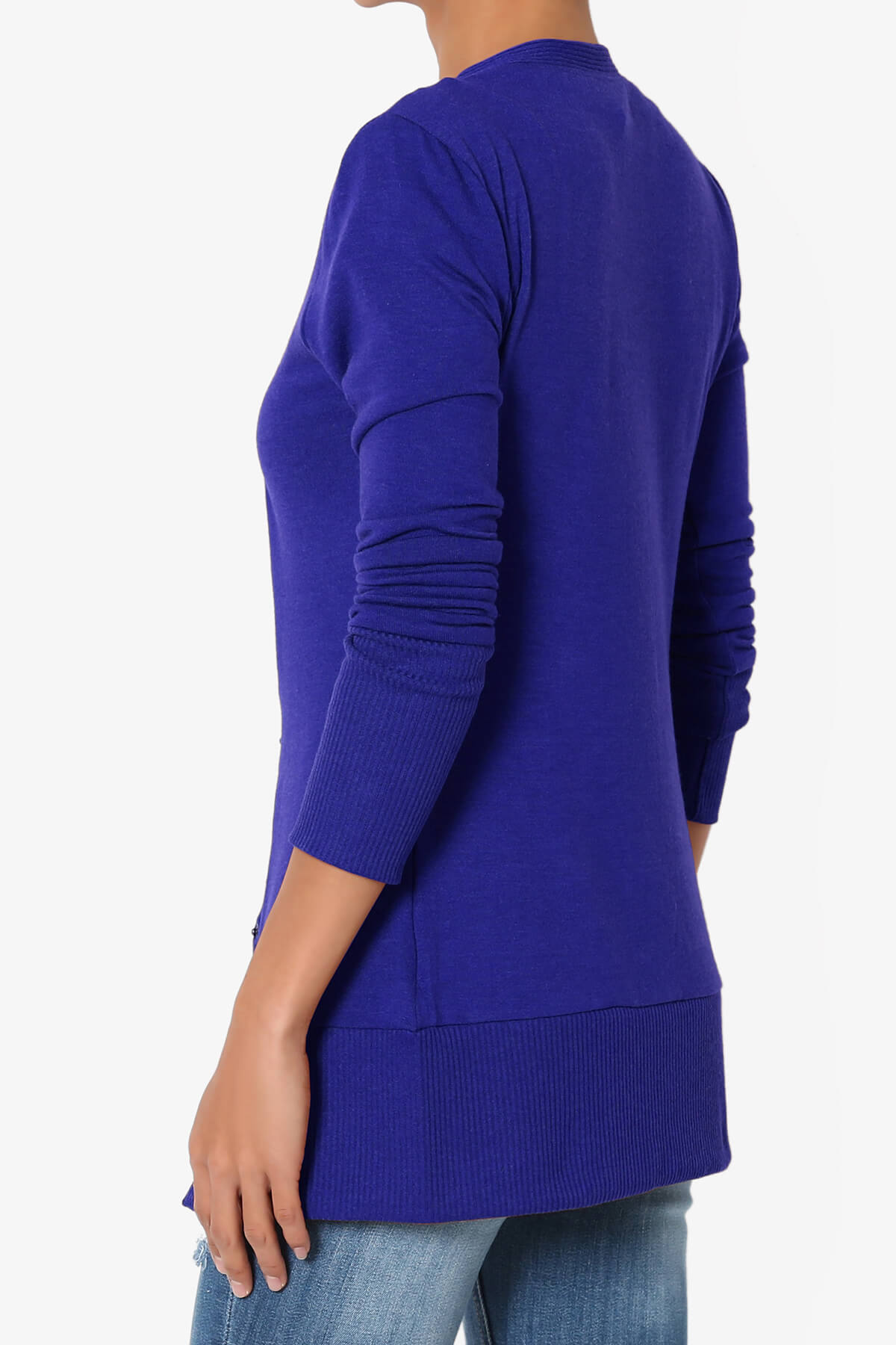 Braeden Snap Button V-Neck Cardigan BRIGHT BLUE_4