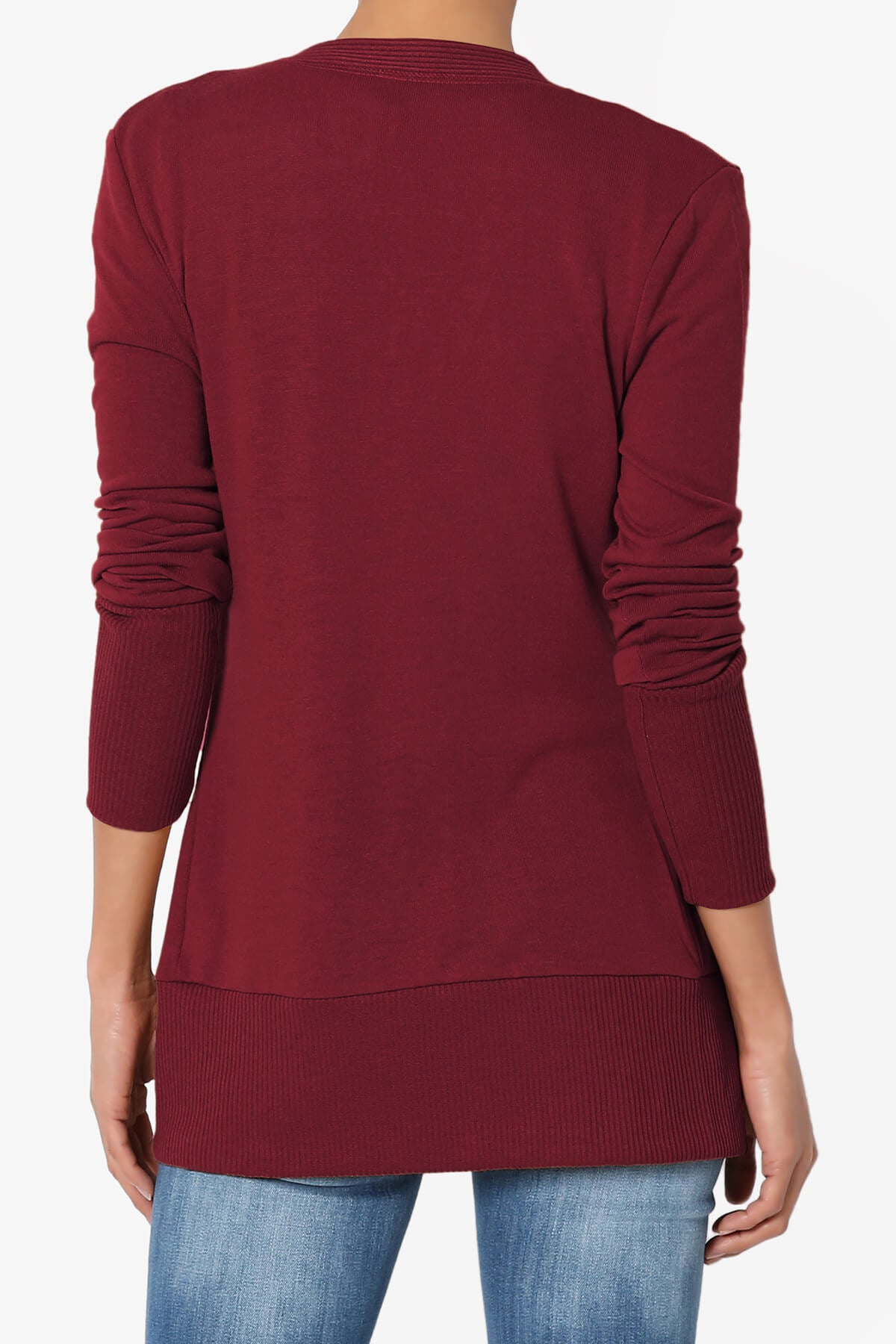 Braeden Snap Button V-Neck Cardigan BURGUNDY_2