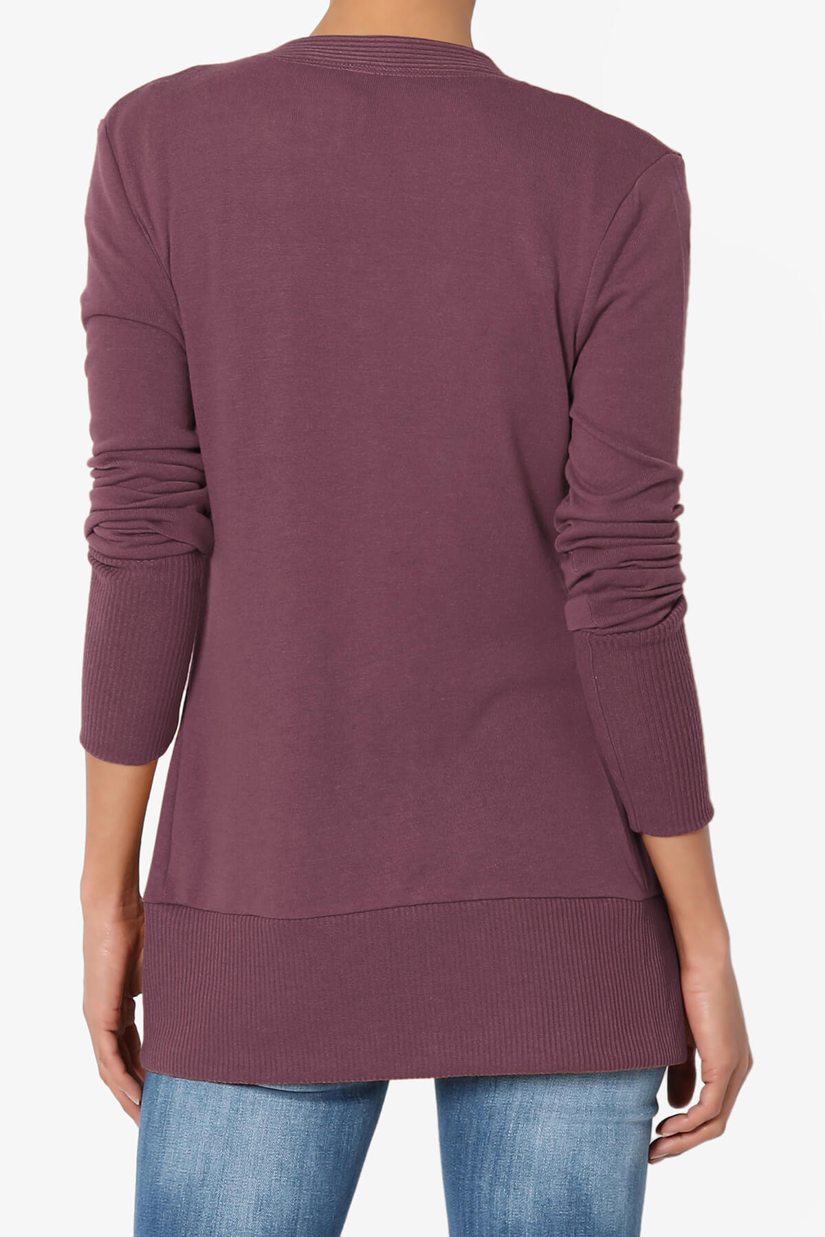 Braeden Snap Button V-Neck Cardigan DUSTY PLUM_2