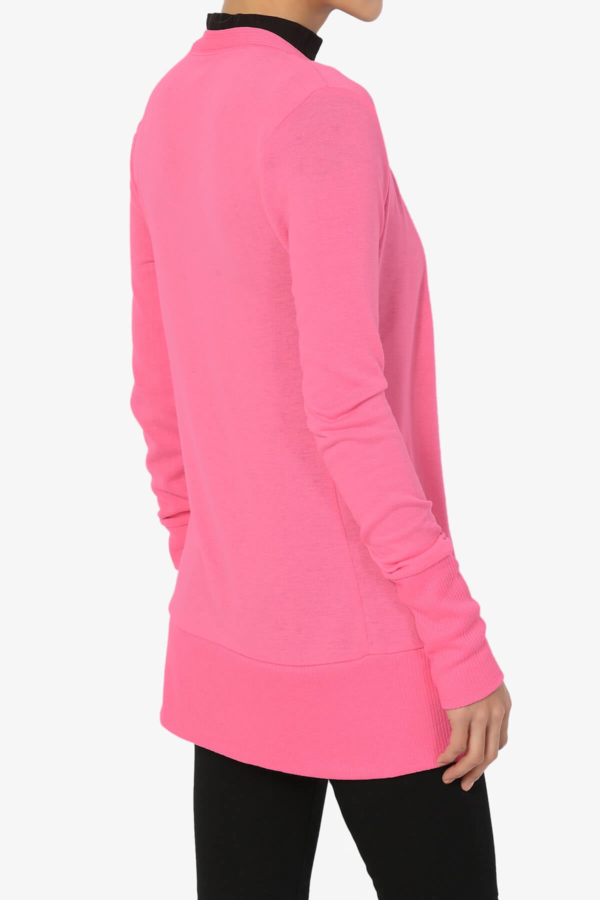 Braeden Snap Button V-Neck Cardigan FUCHSIA_4