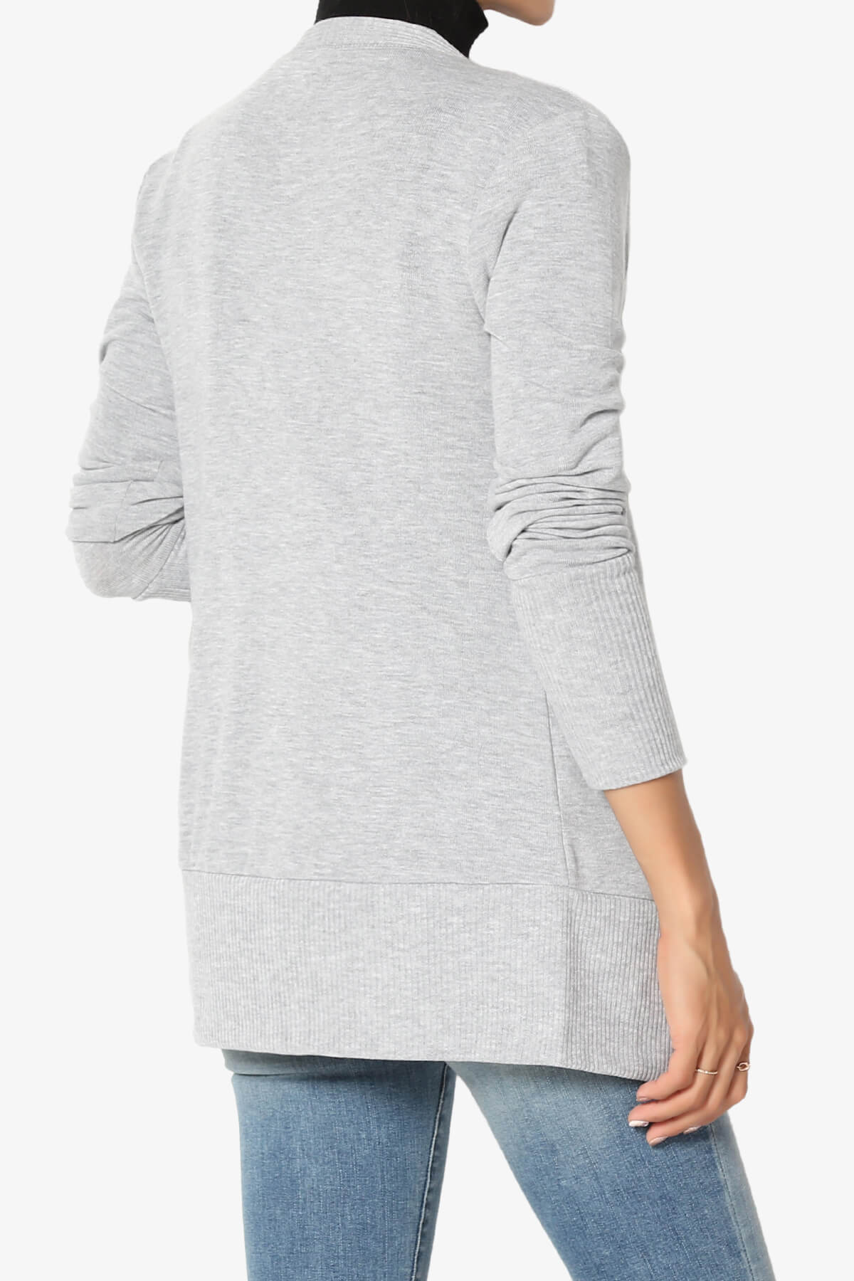 Braeden Snap Button V-Neck Cardigan HEATHER GREY_4