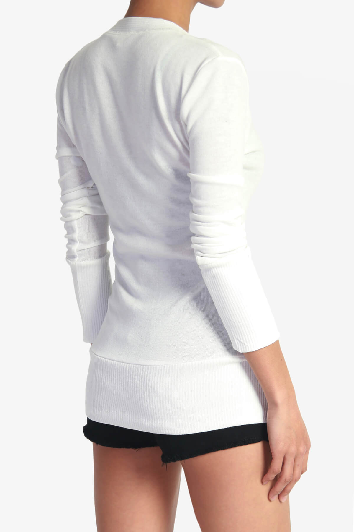 Braeden Snap Button V-Neck Cardigan IVORY_4