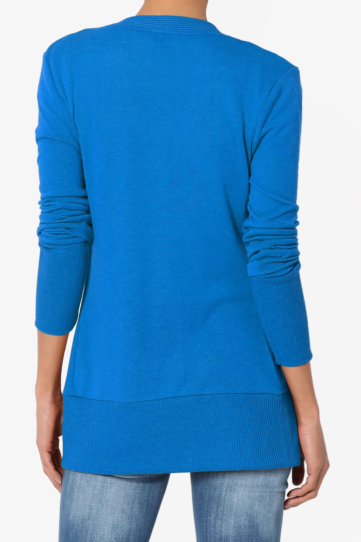 Braeden Snap Button V-Neck Cardigan OCEAN BLUE_2