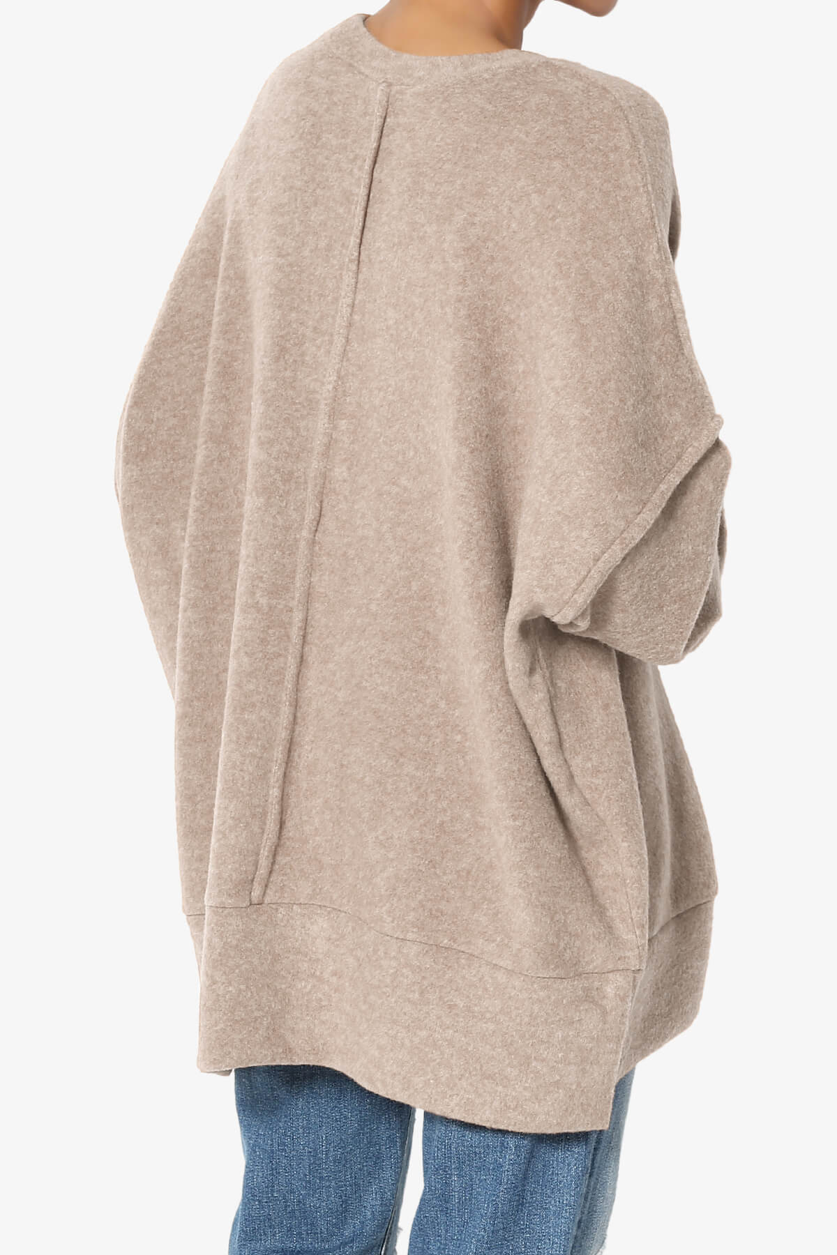 Breccan Blushed Knit Oversized Sweater LIGHT MOCHA_4