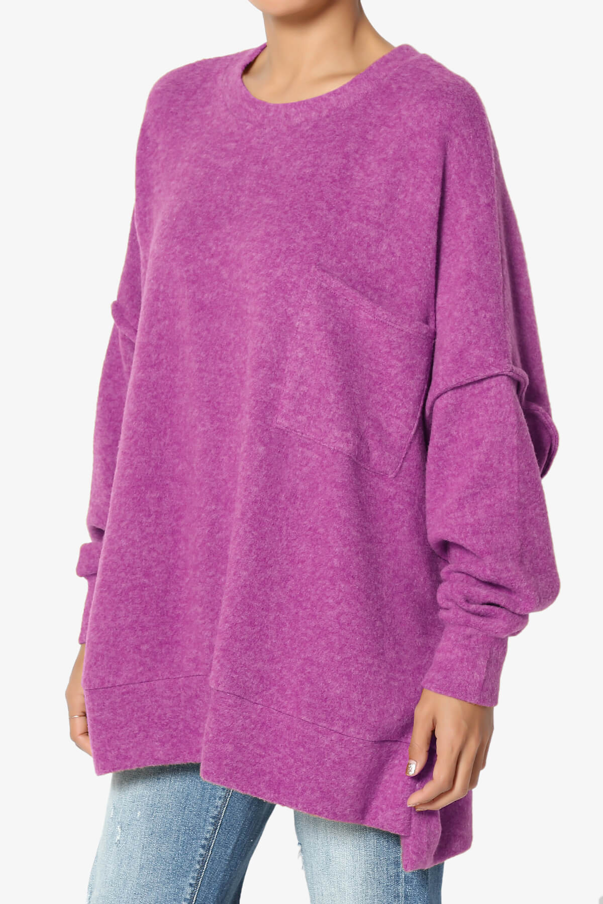 Breccan Blushed Knit Oversized Sweater LIGHT PLUM_3
