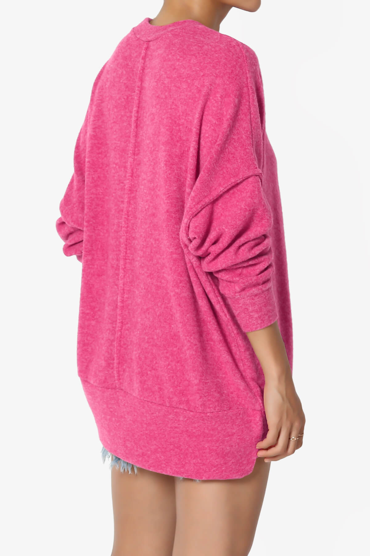 Breccan Blushed Knit Oversized Sweater VIVA MAGENTA_4