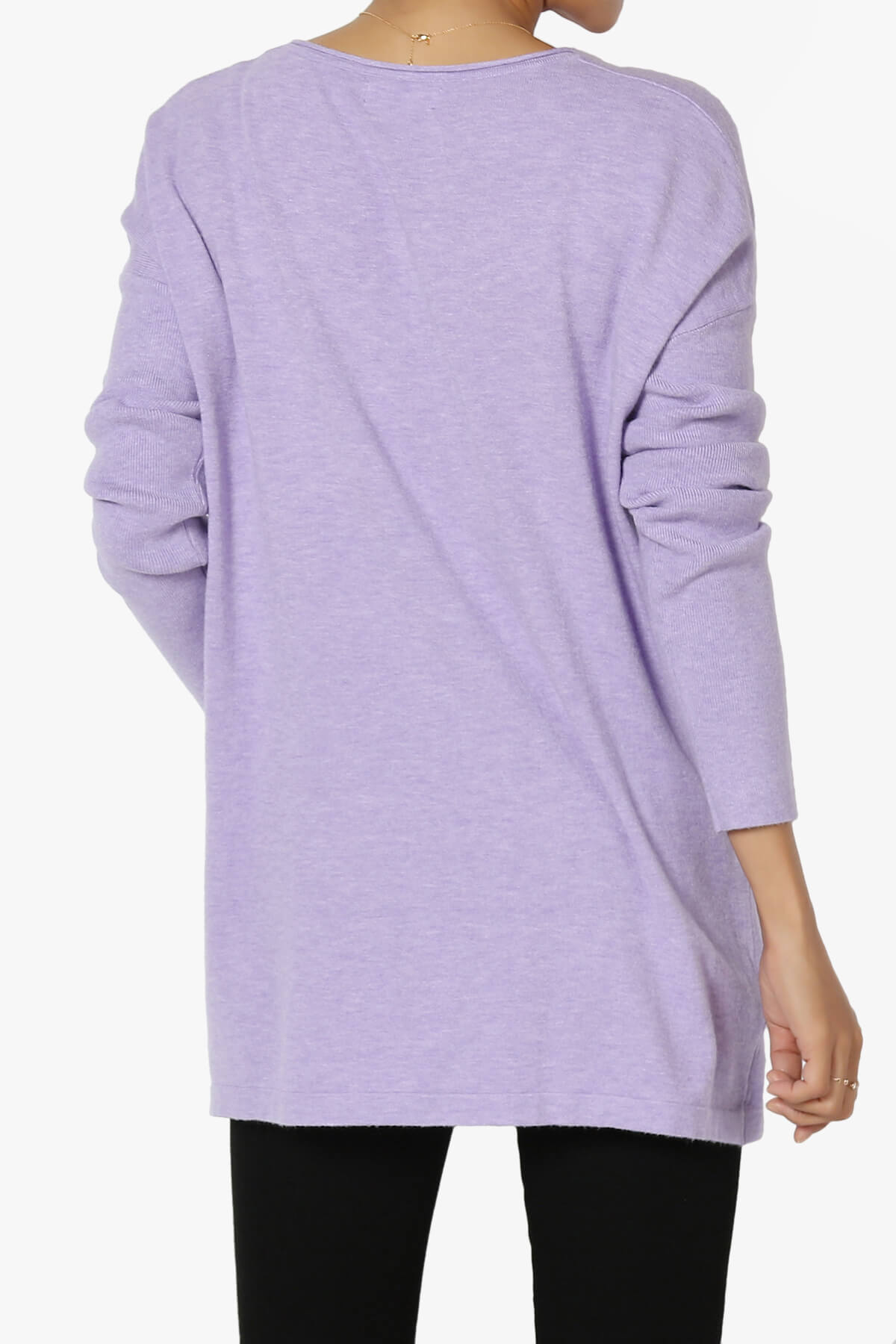 Brecken Pocket Long Sleeve Soft Knit Sweater Tunic LAVENDER_2