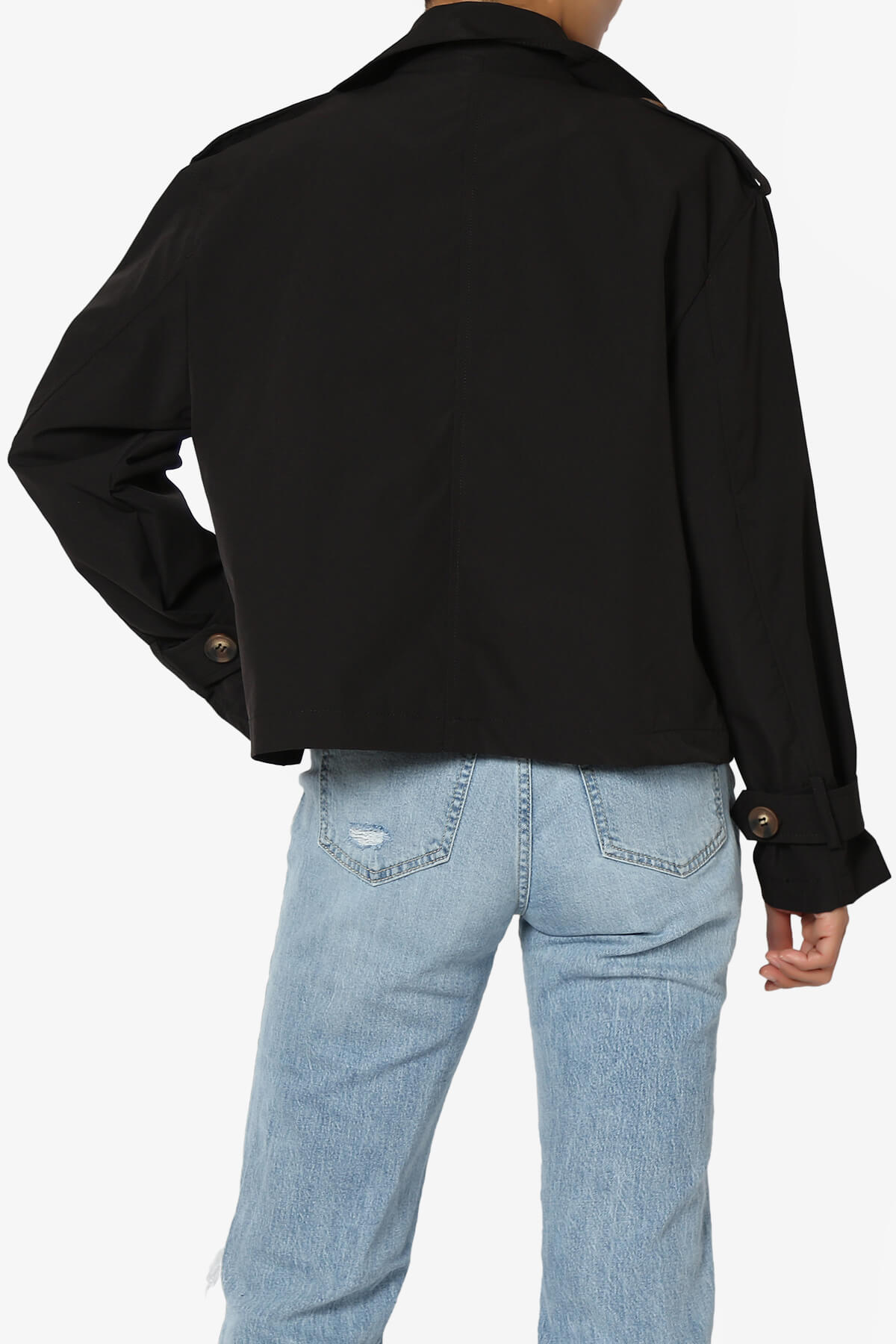 Brixton Cropped Trench Jacket BLACK_2