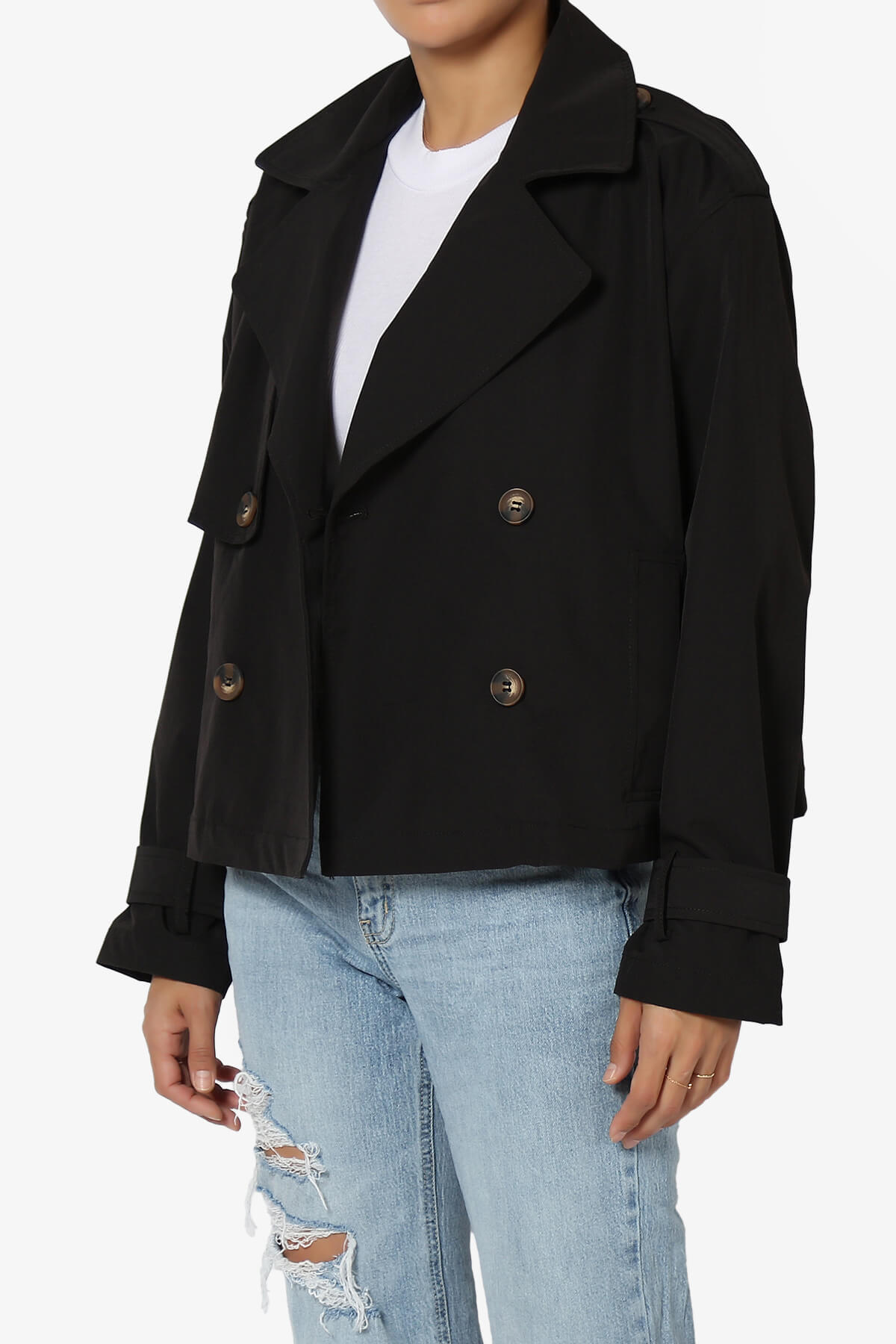 Brixton Cropped Trench Jacket BLACK_3