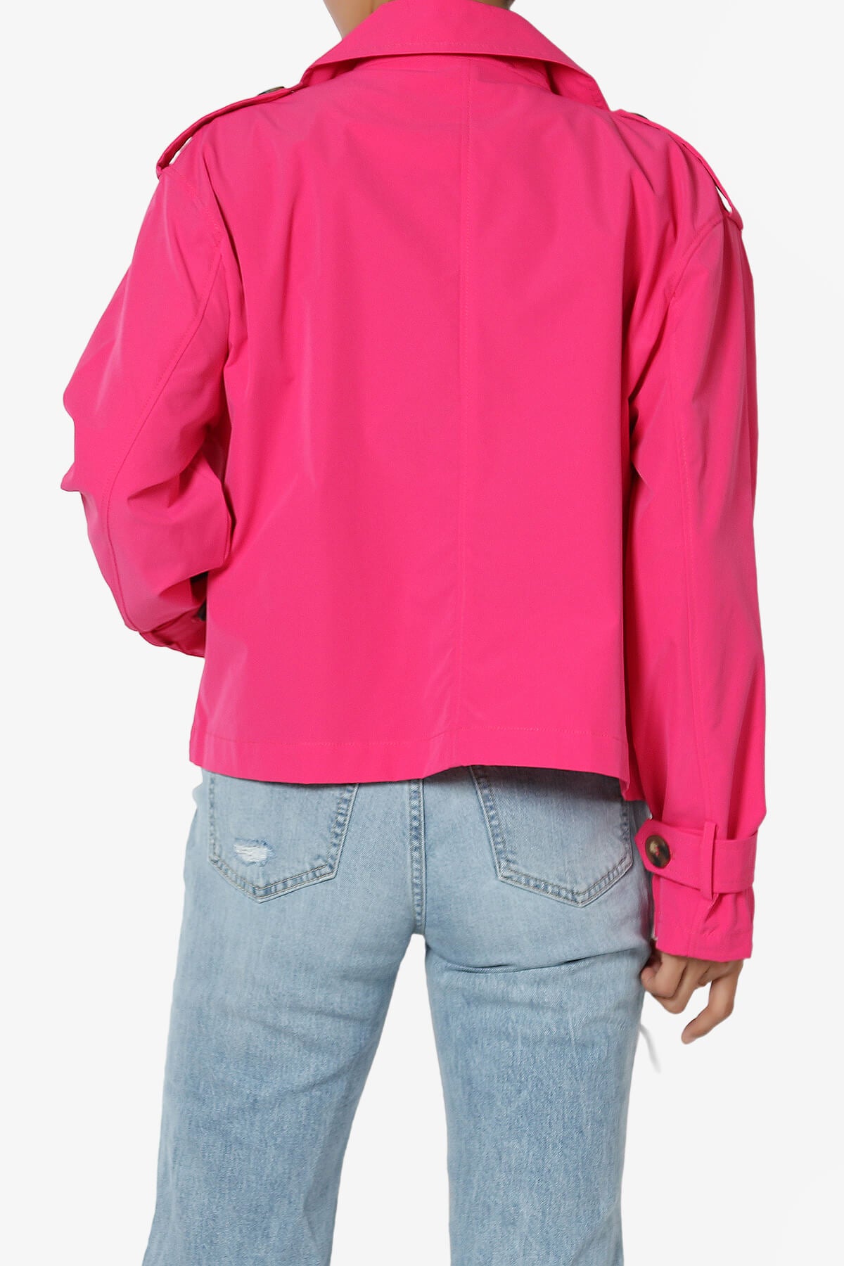 Brixton Cropped Trench Jacket FUCHSIA_2