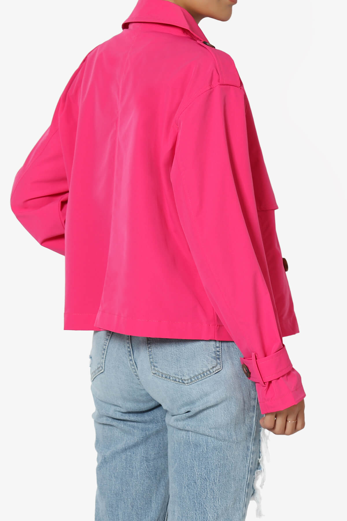 Brixton Cropped Trench Jacket FUCHSIA_4