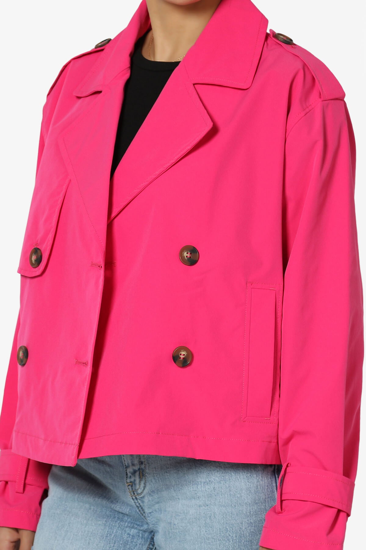 Brixton Cropped Trench Jacket FUCHSIA_5