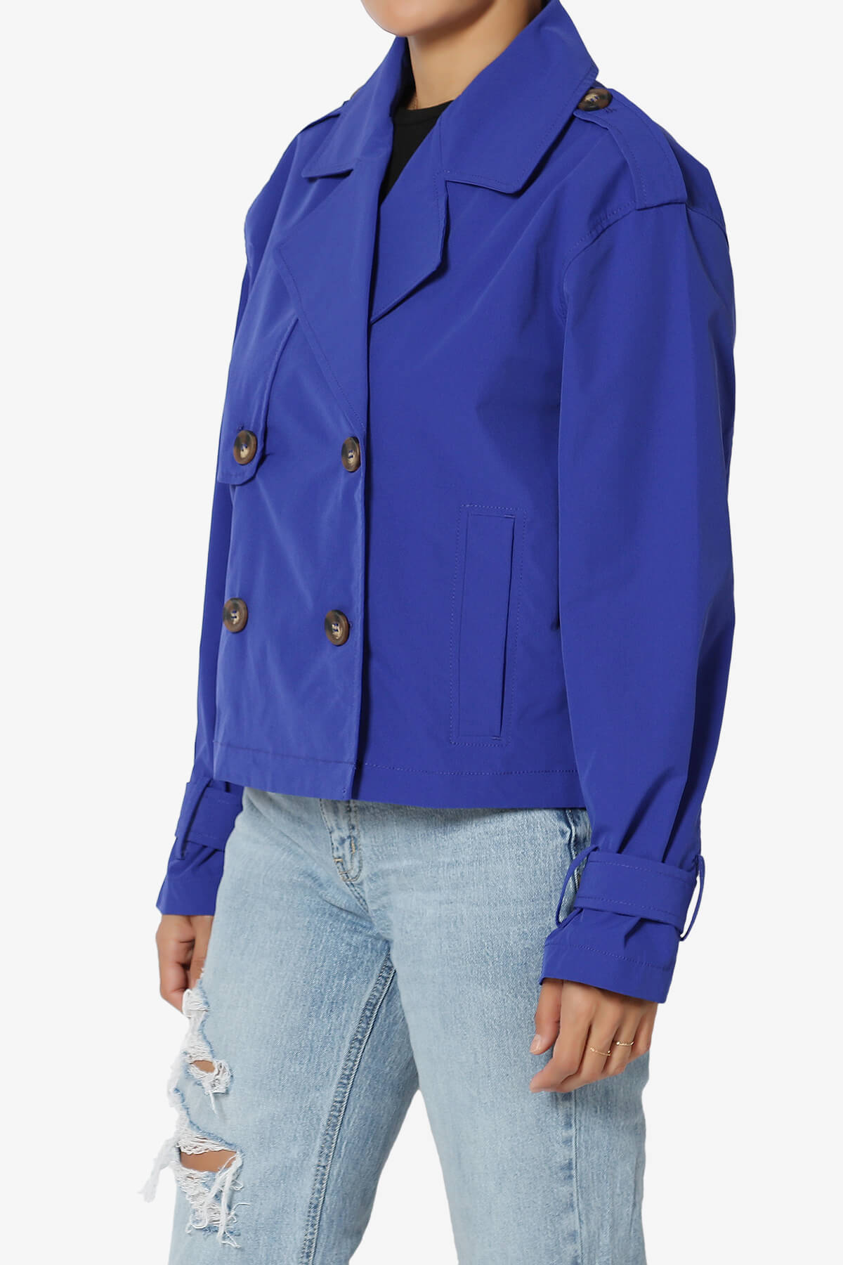 Brixton Cropped Trench Jacket ROYAL BLUE_3