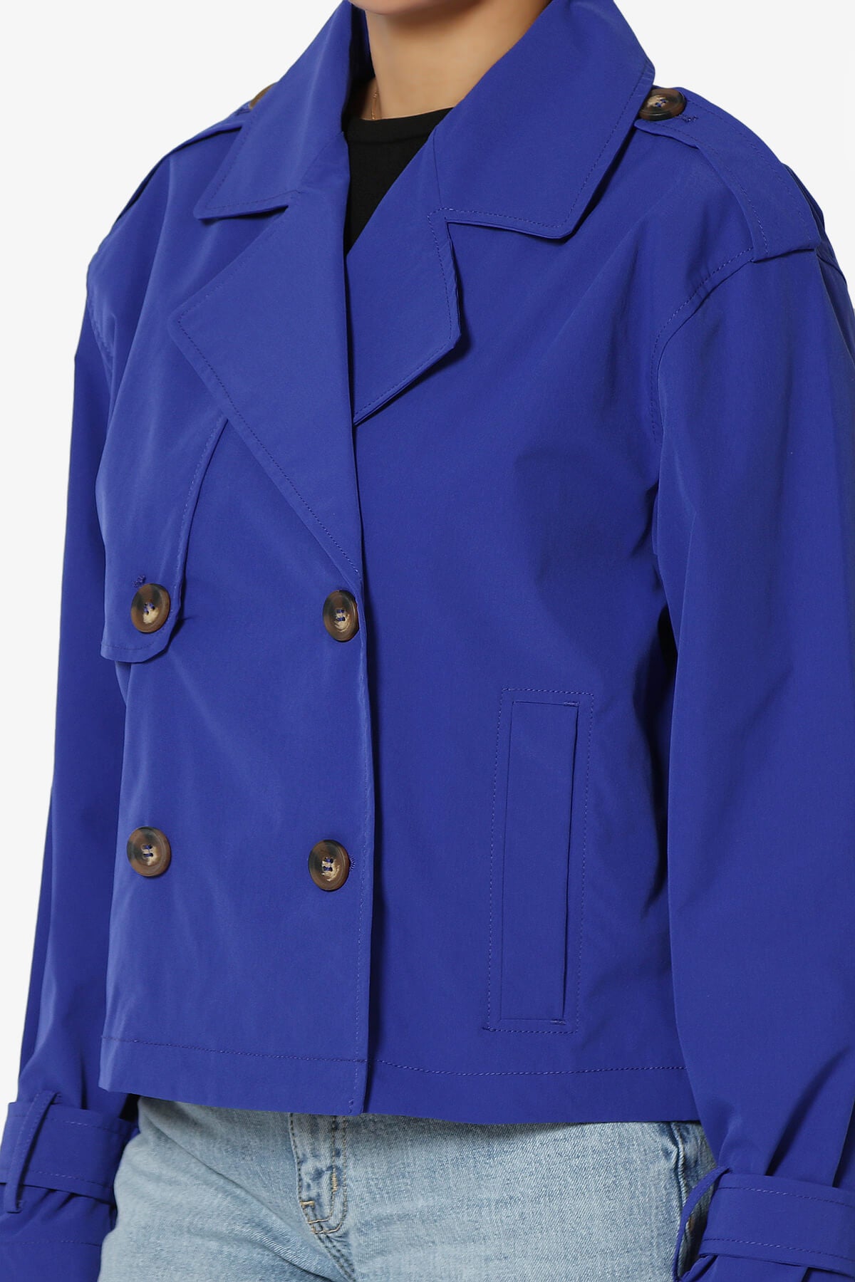 Brixton Cropped Trench Jacket ROYAL BLUE_5