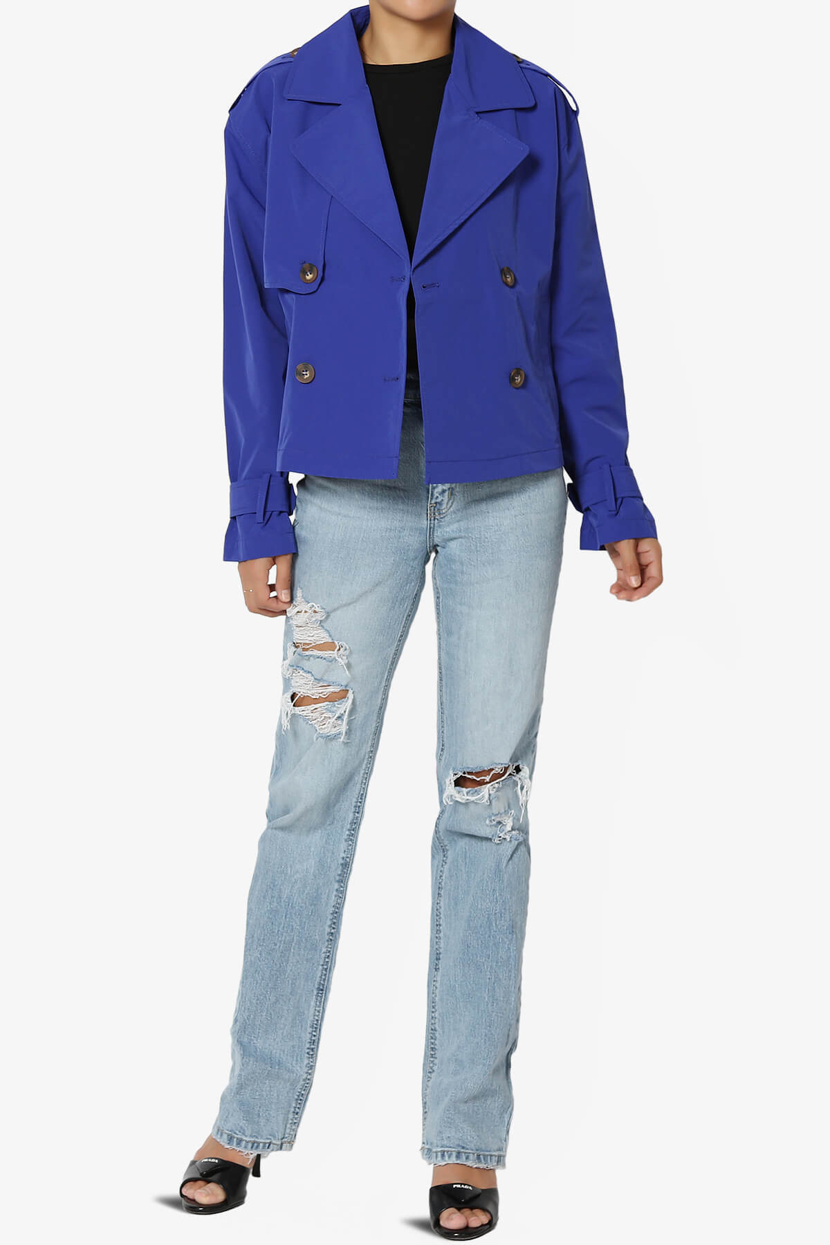 Brixton Cropped Trench Jacket ROYAL BLUE_6