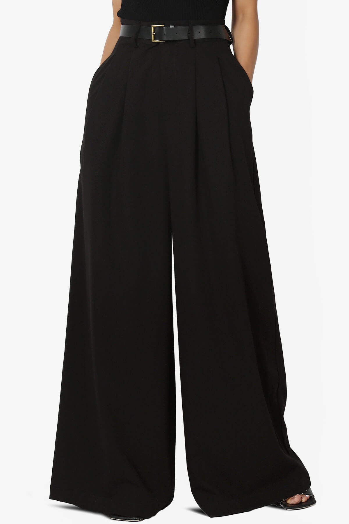 Caden High Waisted Wide Leg Trousers BLACK_3