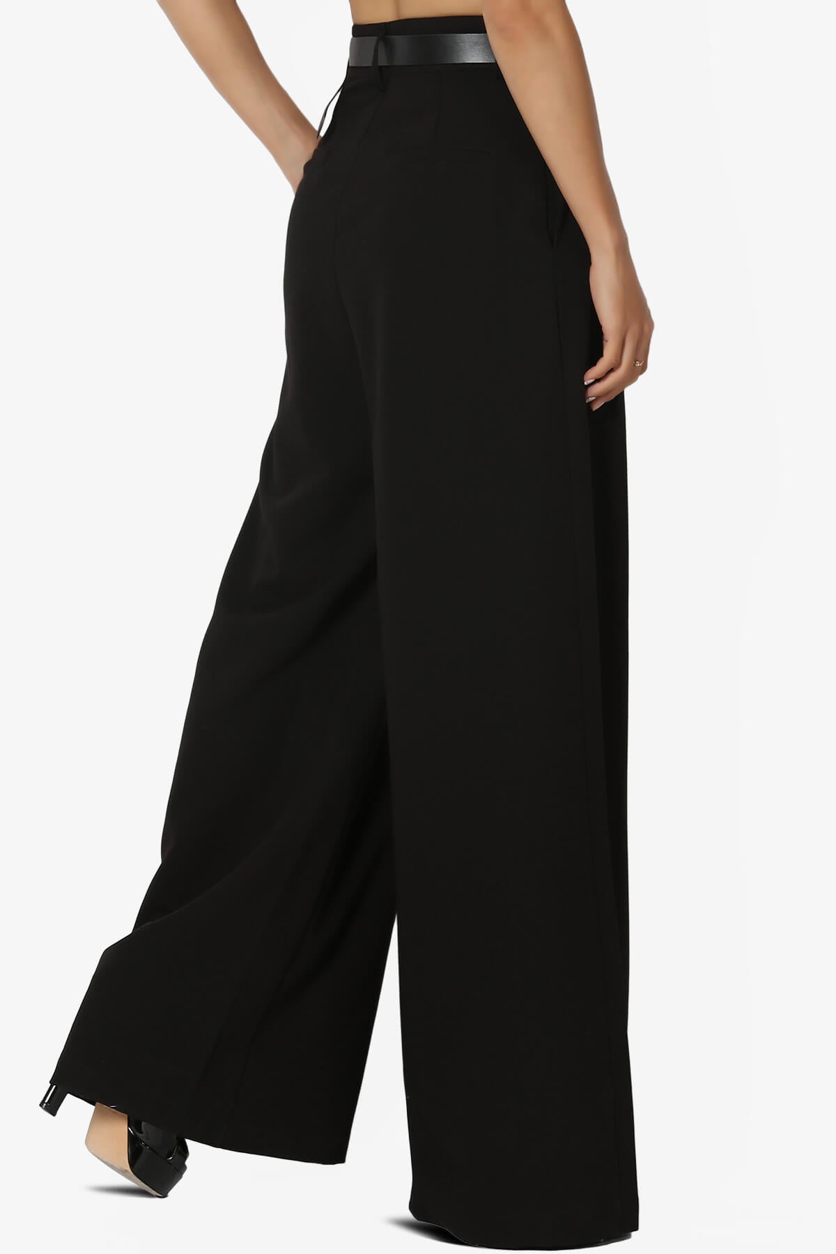 Caden High Waisted Wide Leg Trousers BLACK_4