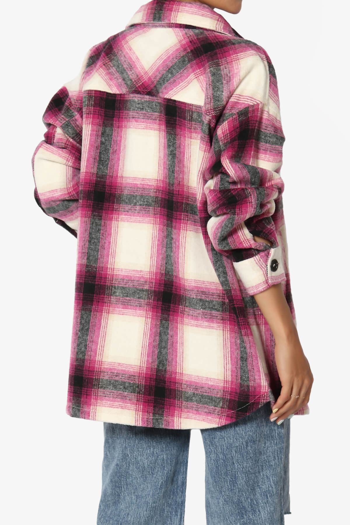 Cameron Plaid Flannel Oversized Shacket MAGENTA_2