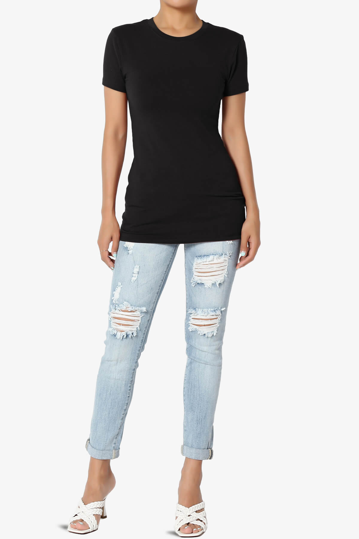 Candela Crew Neck Short Sleeve T-Shirts BLACK_6