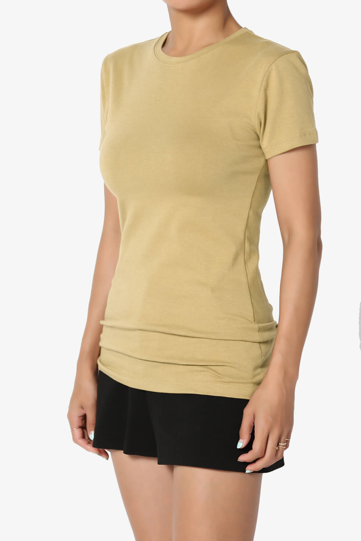 Candela Crew Neck Short Sleeve T-Shirts KHAKI_3