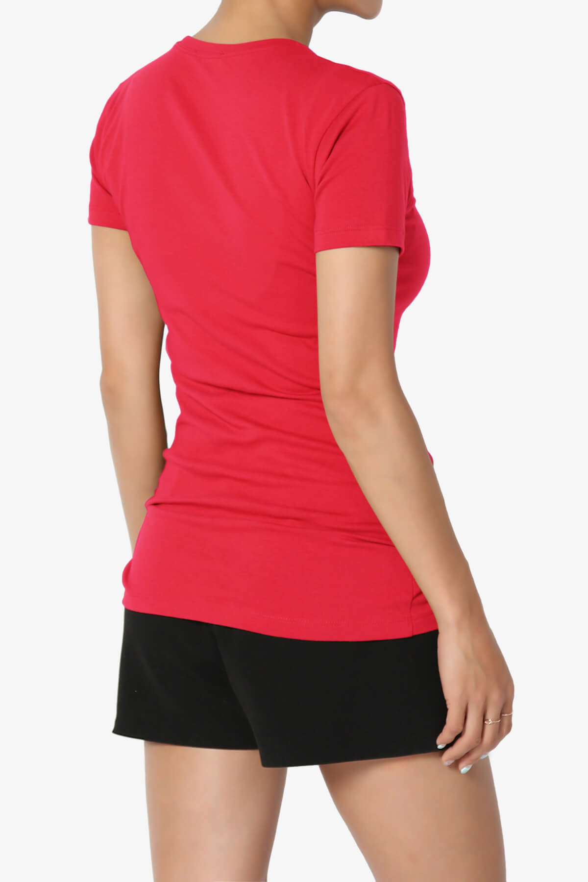 Candela Crew Neck Short Sleeve T-Shirts RED_4
