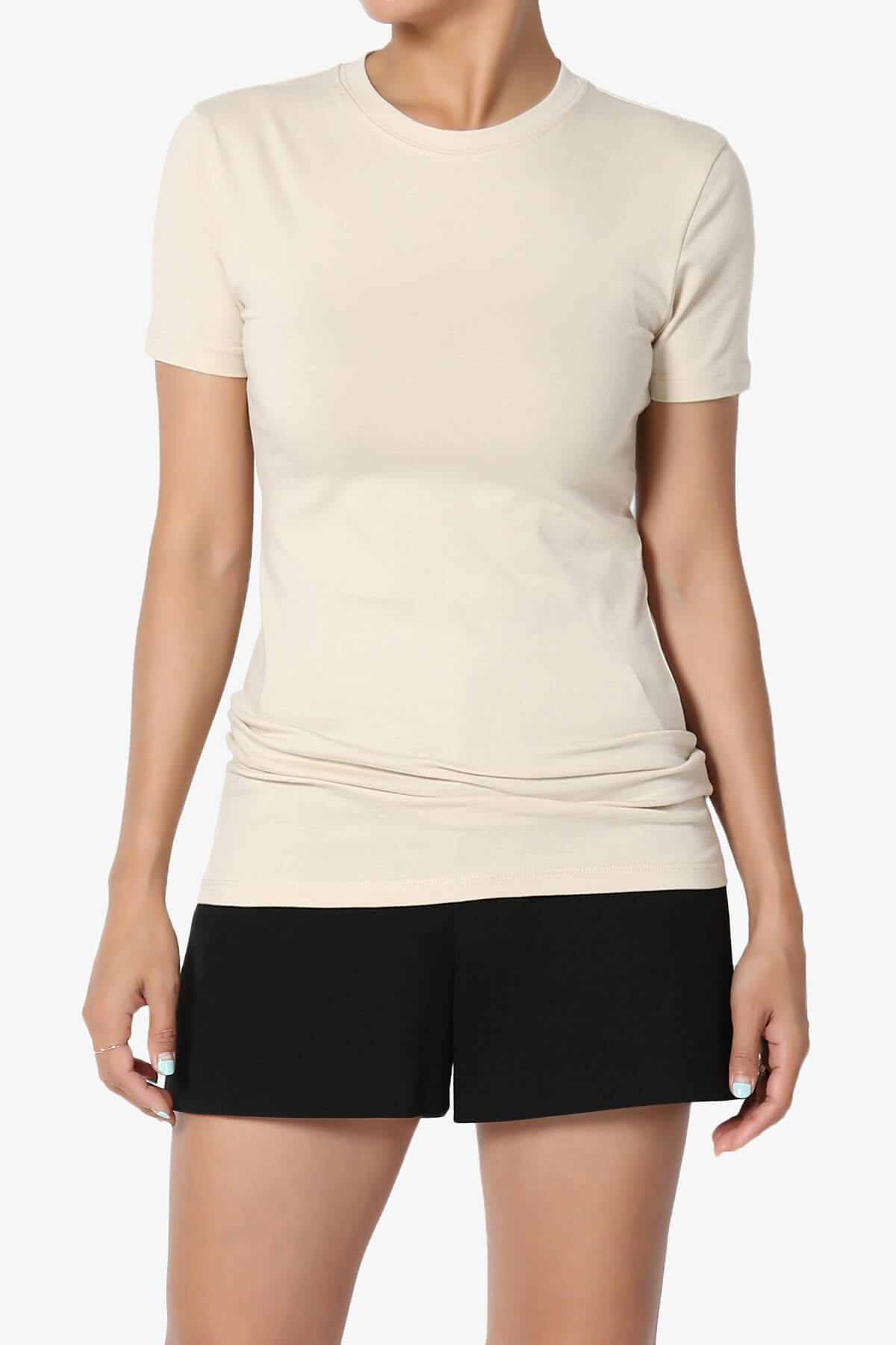 Candela Crew Neck Short Sleeve T-Shirts TAUPE_1