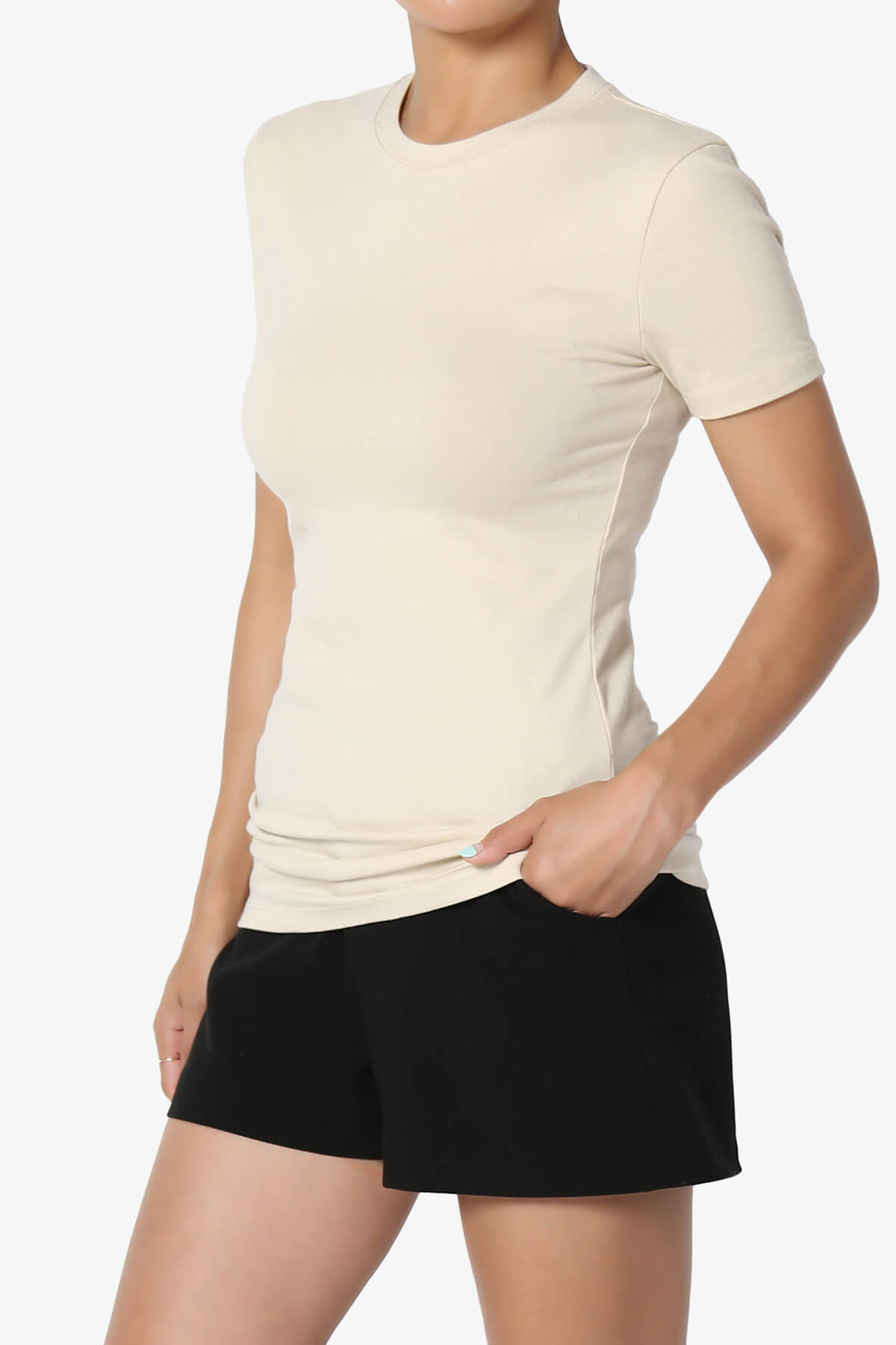 Candela Crew Neck Short Sleeve T-Shirts TAUPE_3