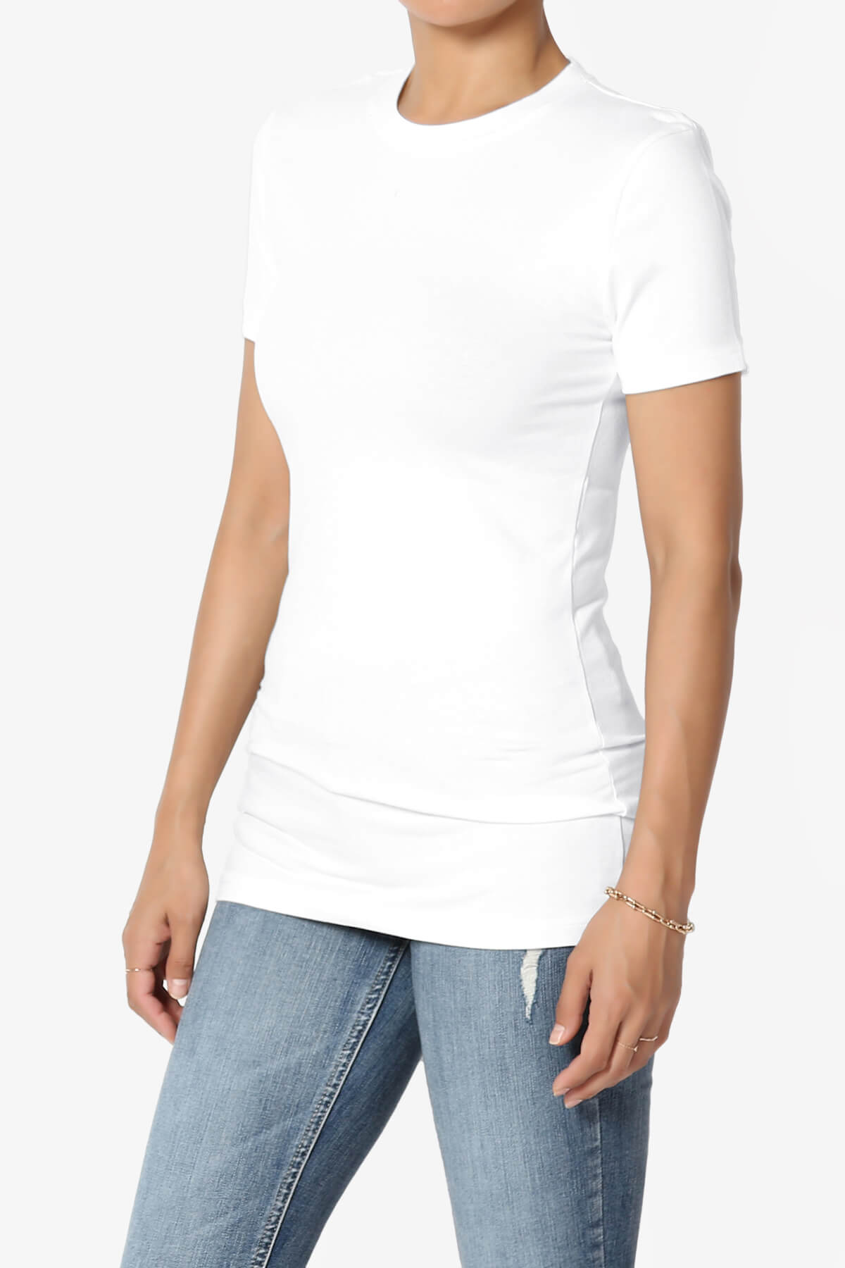 Candela Crew Neck Short Sleeve T-Shirts WHITE_3