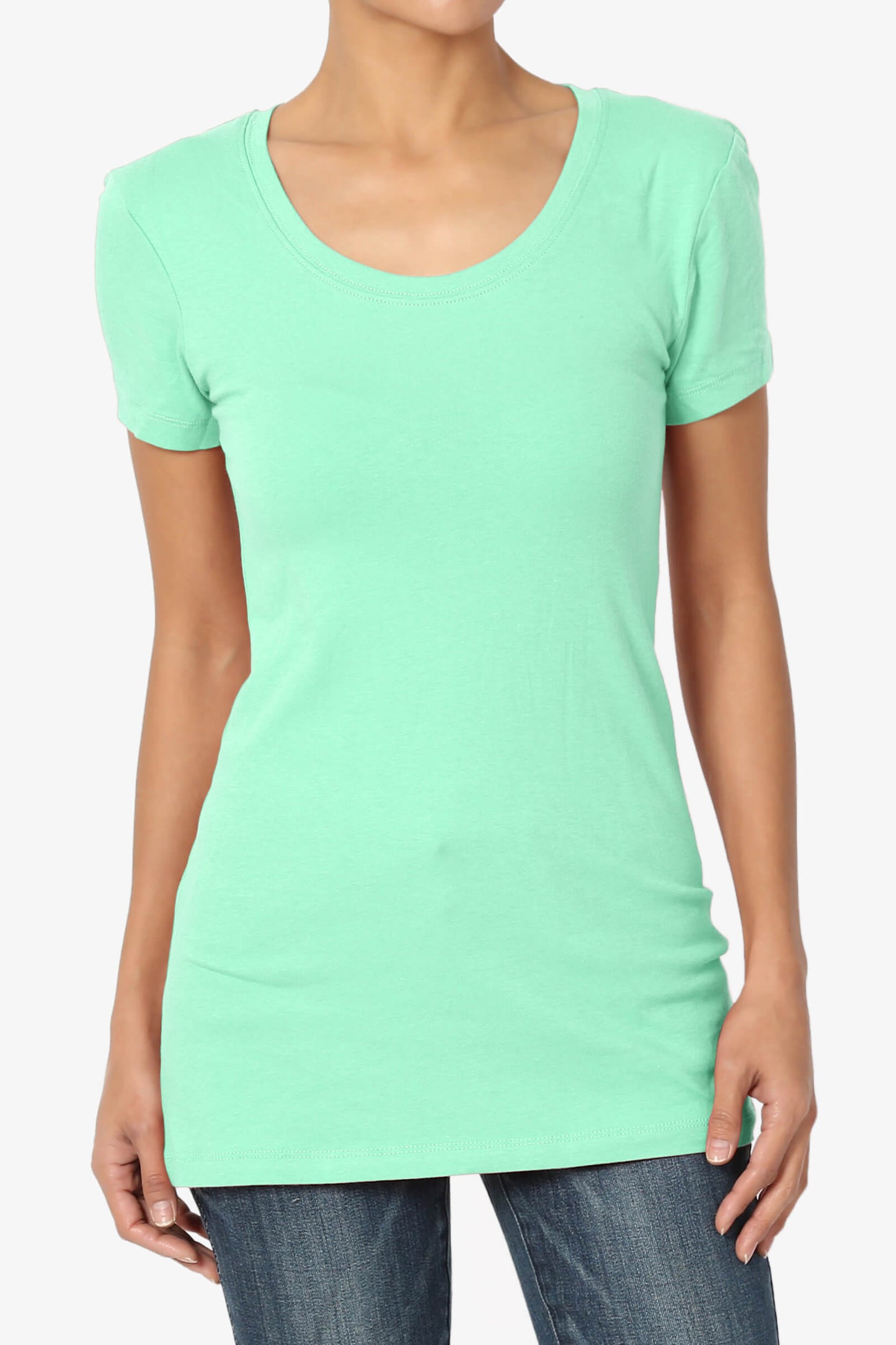 Candela Scoop Neck T-Shirts MINT_1