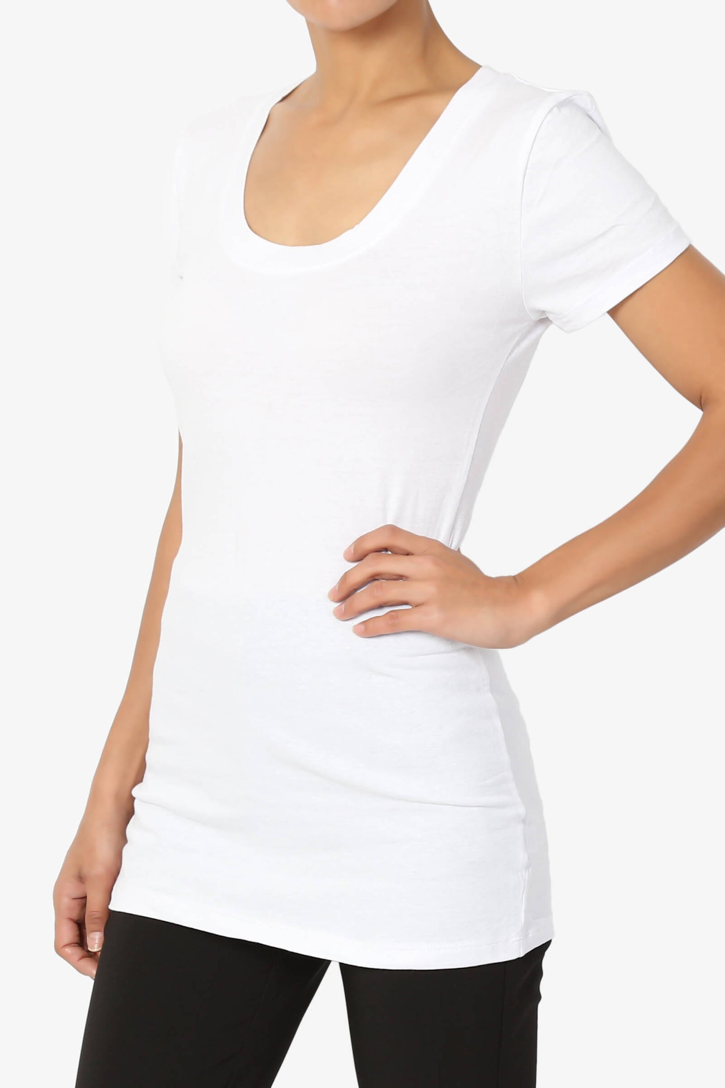 Candela Scoop Neck T-Shirts WHITE_3