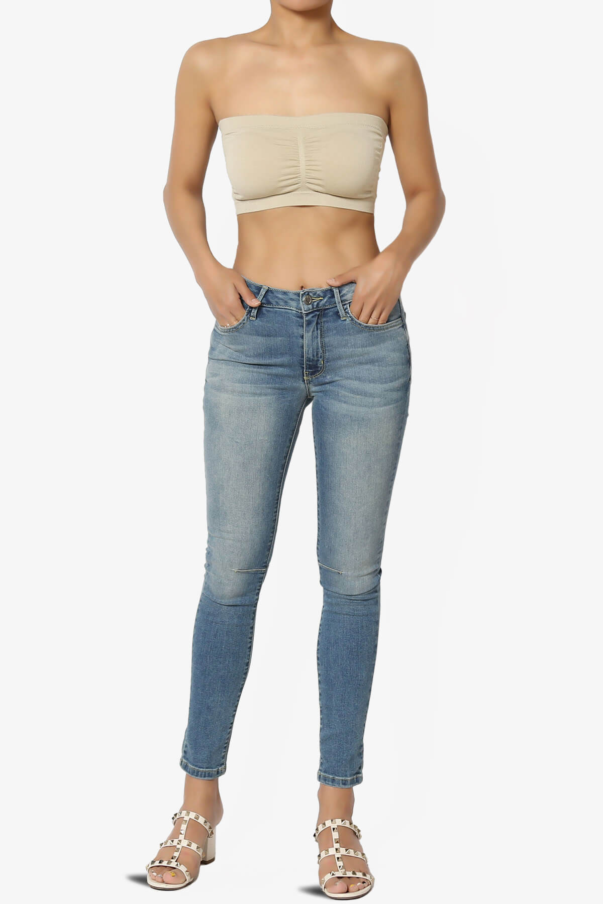 Candid Removable Pad Bandeau Bra Top NUDE_6