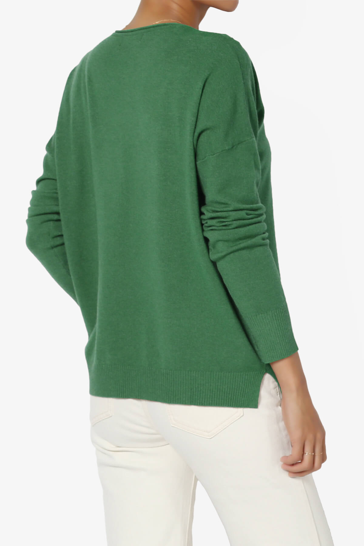 Carolina Long Sleeve Relaxed Fit Knit Top DARK GREEN_4