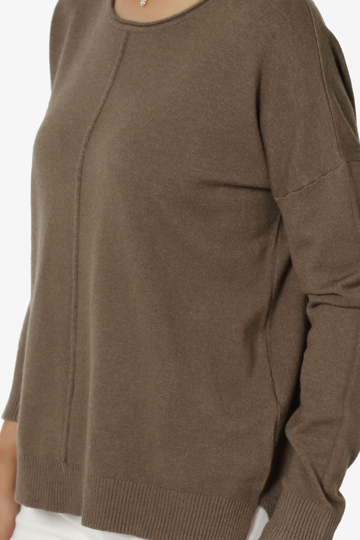 Carolina Long Sleeve Relaxed Fit Knit Top MOCHA_5