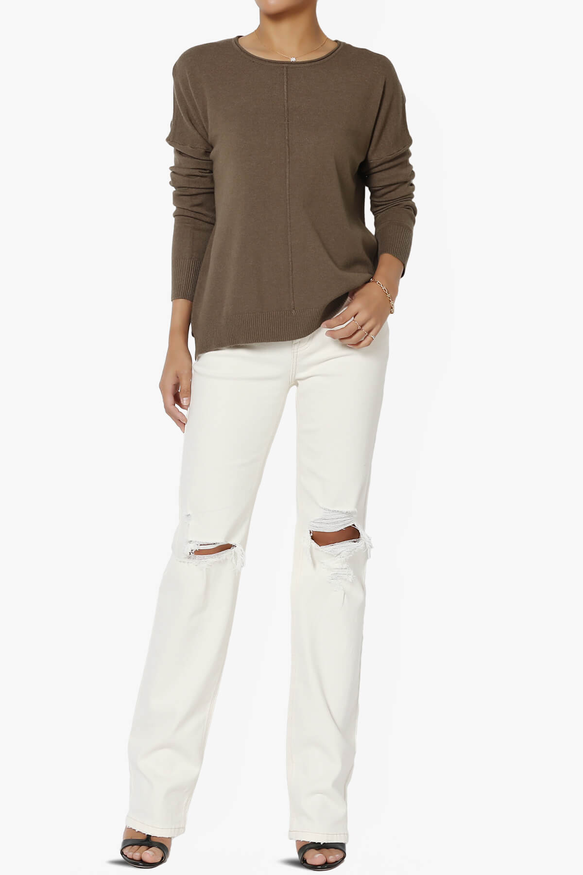 Carolina Long Sleeve Relaxed Fit Knit Top MOCHA_6