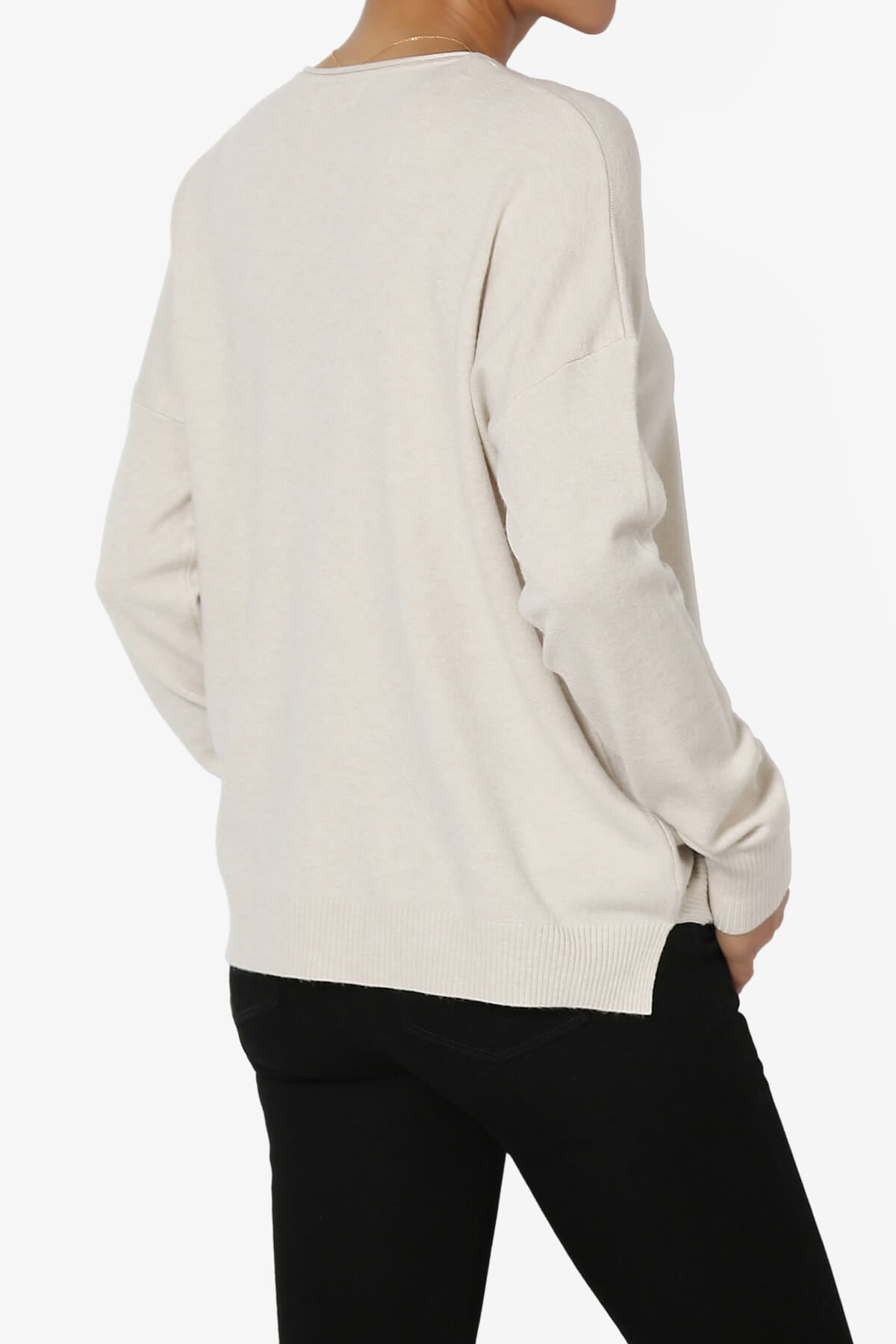 Carolina Long Sleeve Relaxed Fit Knit Top SAND BEIGE_4