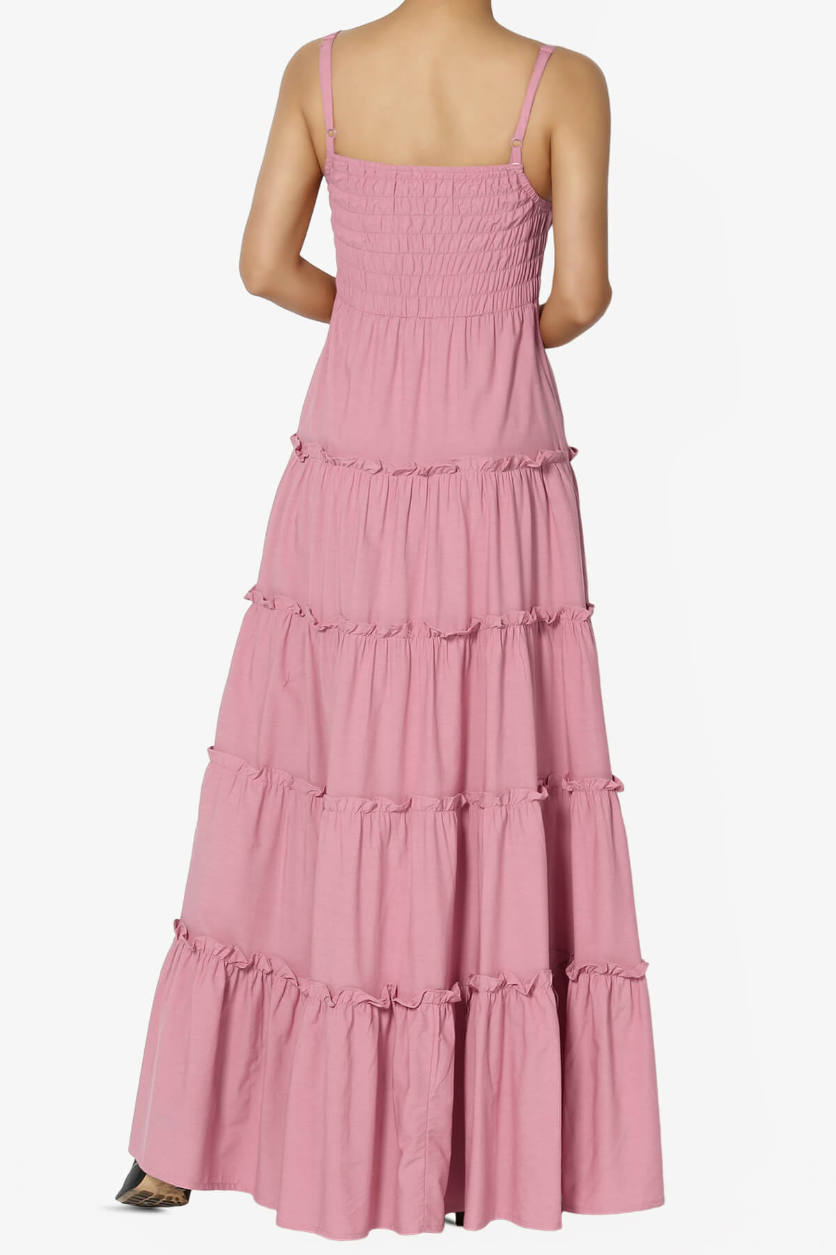 Cassie Smocked Cami Tiered Maxi Dress LIGHT ROSE_2