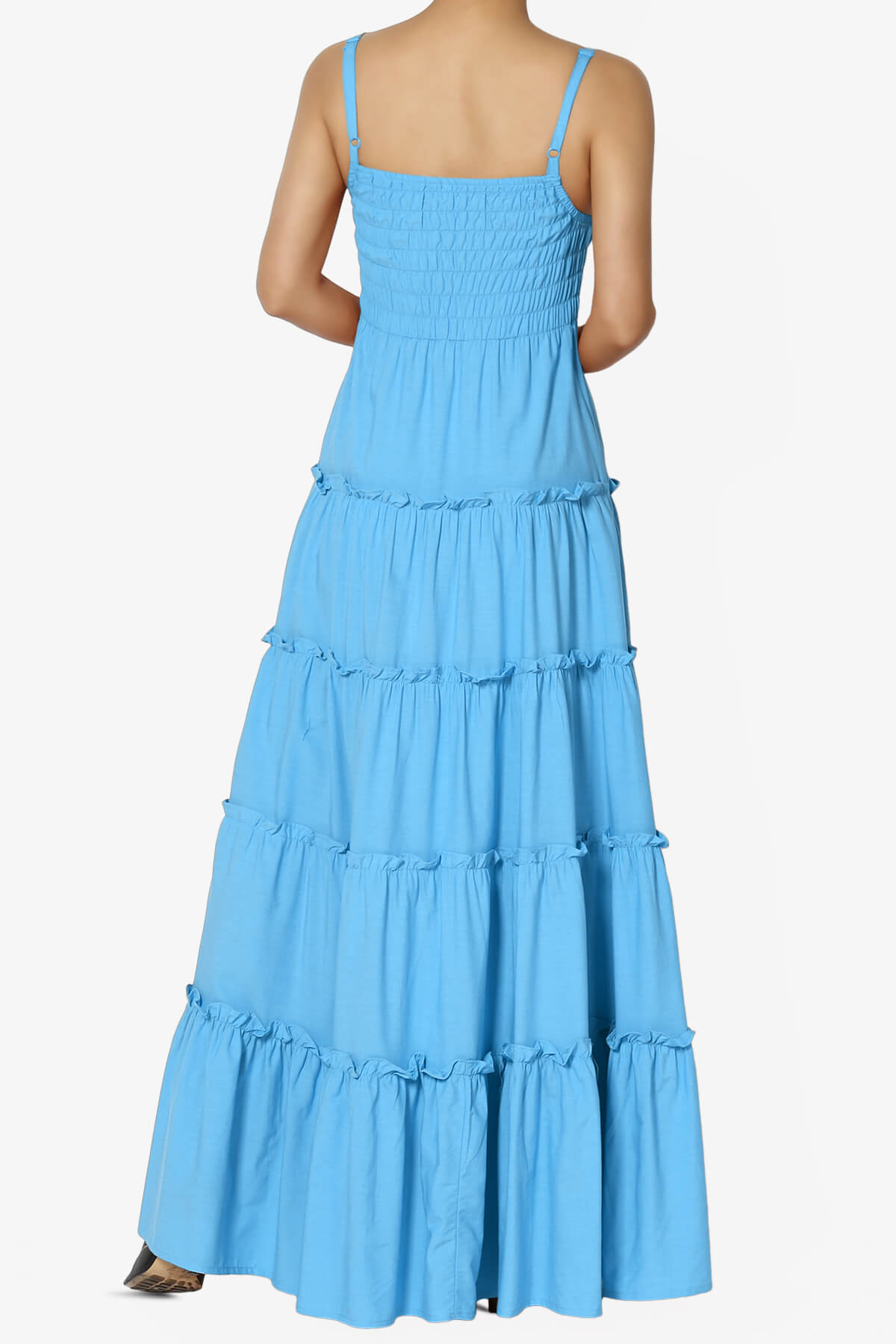 Cassie Smocked Cami Tiered Maxi Dress SKY_2