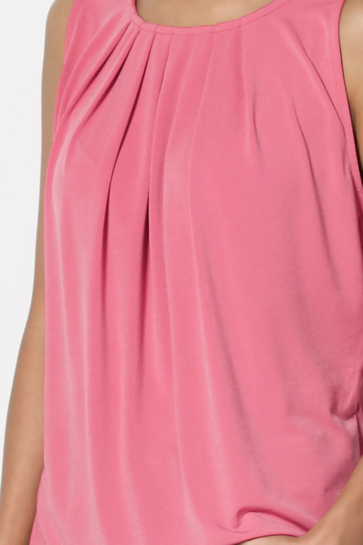 Chaffee Pleat Neck Tank Top DESERT ROSE_5