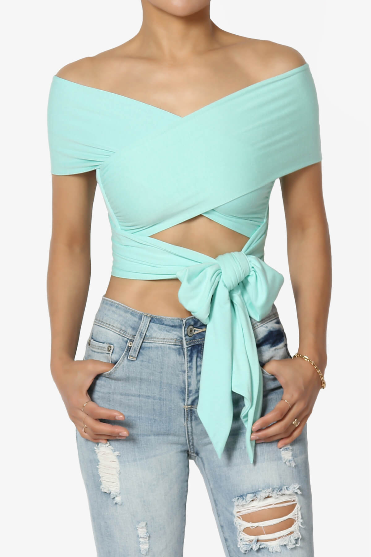 Clementine Multi Way Scarf Wrap Crop Top MINT_1