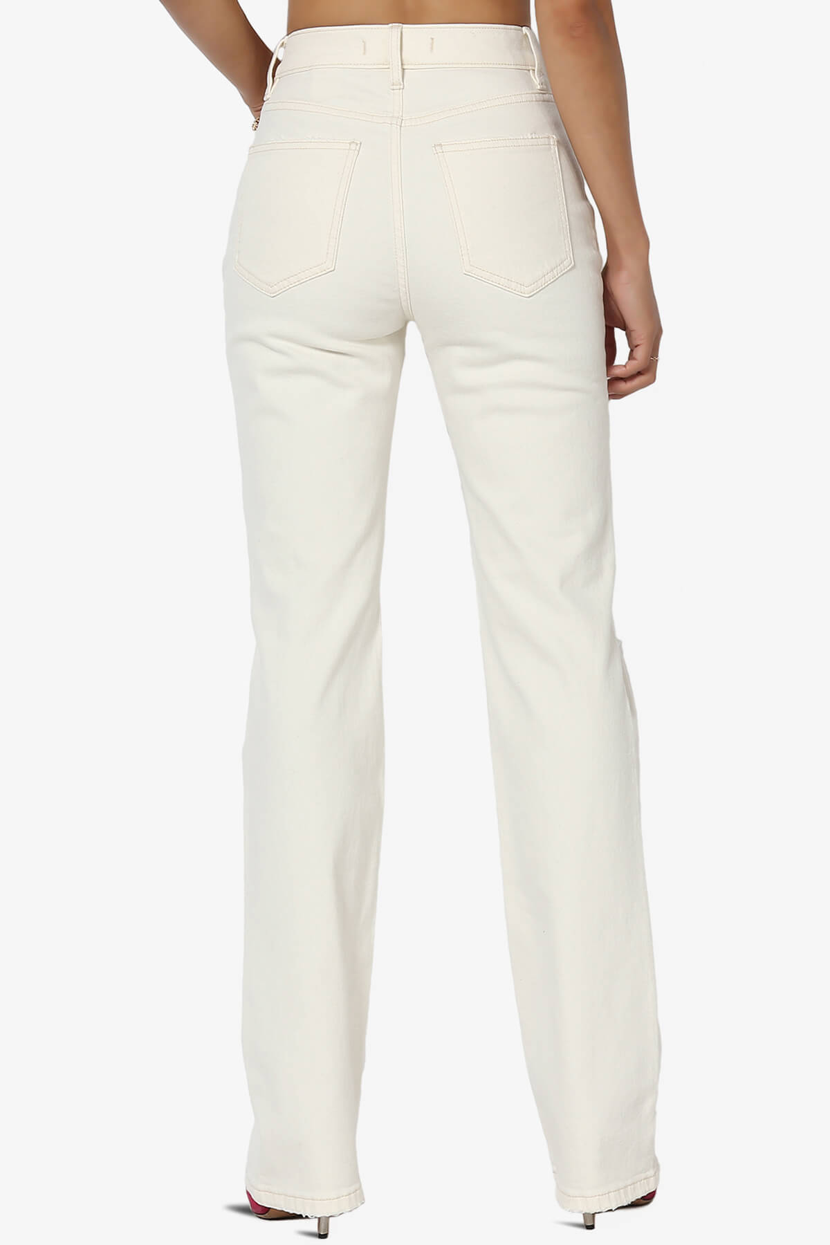 Codi Super High Rise Dad Boyfriend Jeans in Ivory IVORY_2