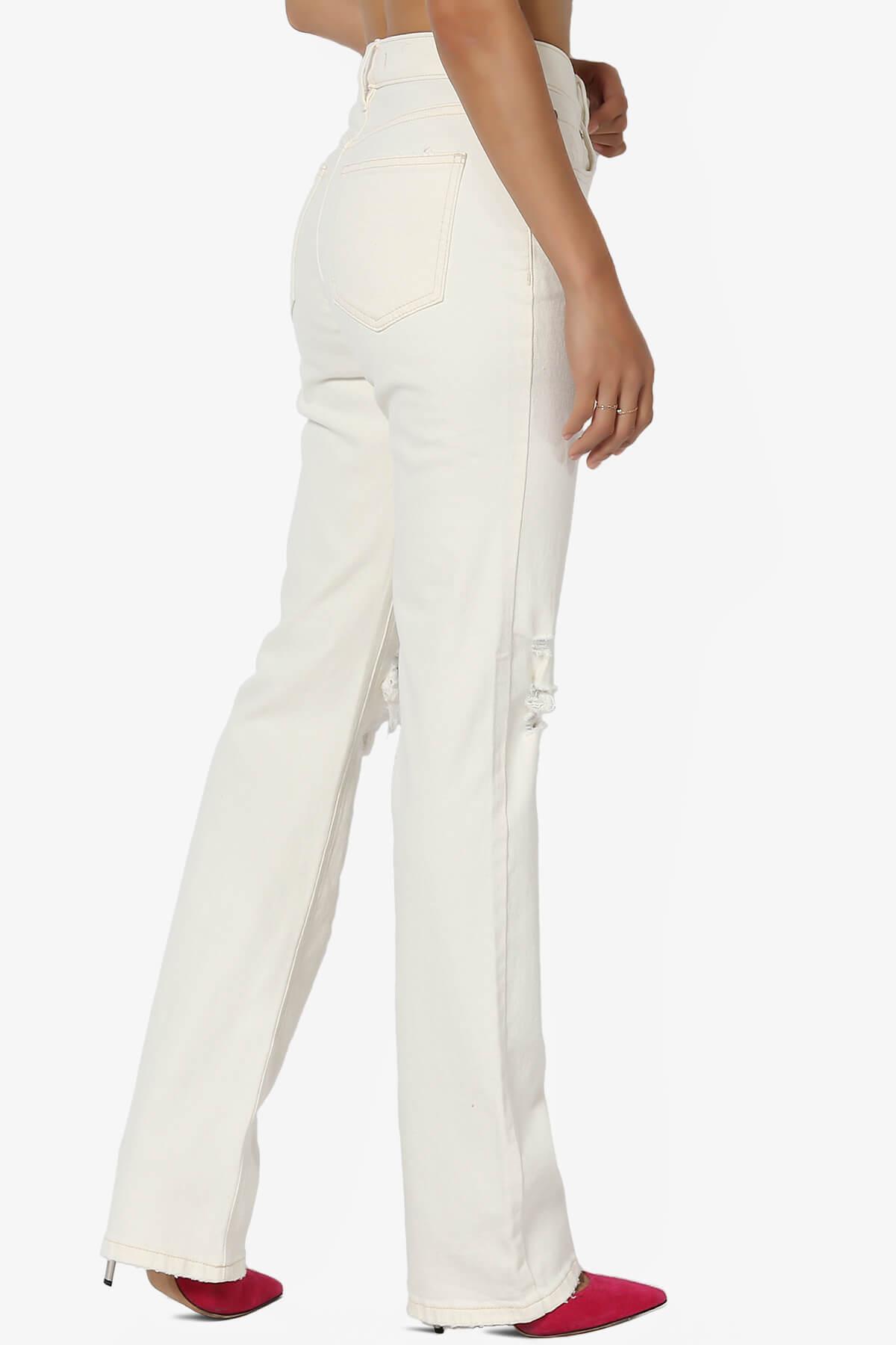 Codi Super High Rise Dad Boyfriend Jeans in Ivory IVORY_4