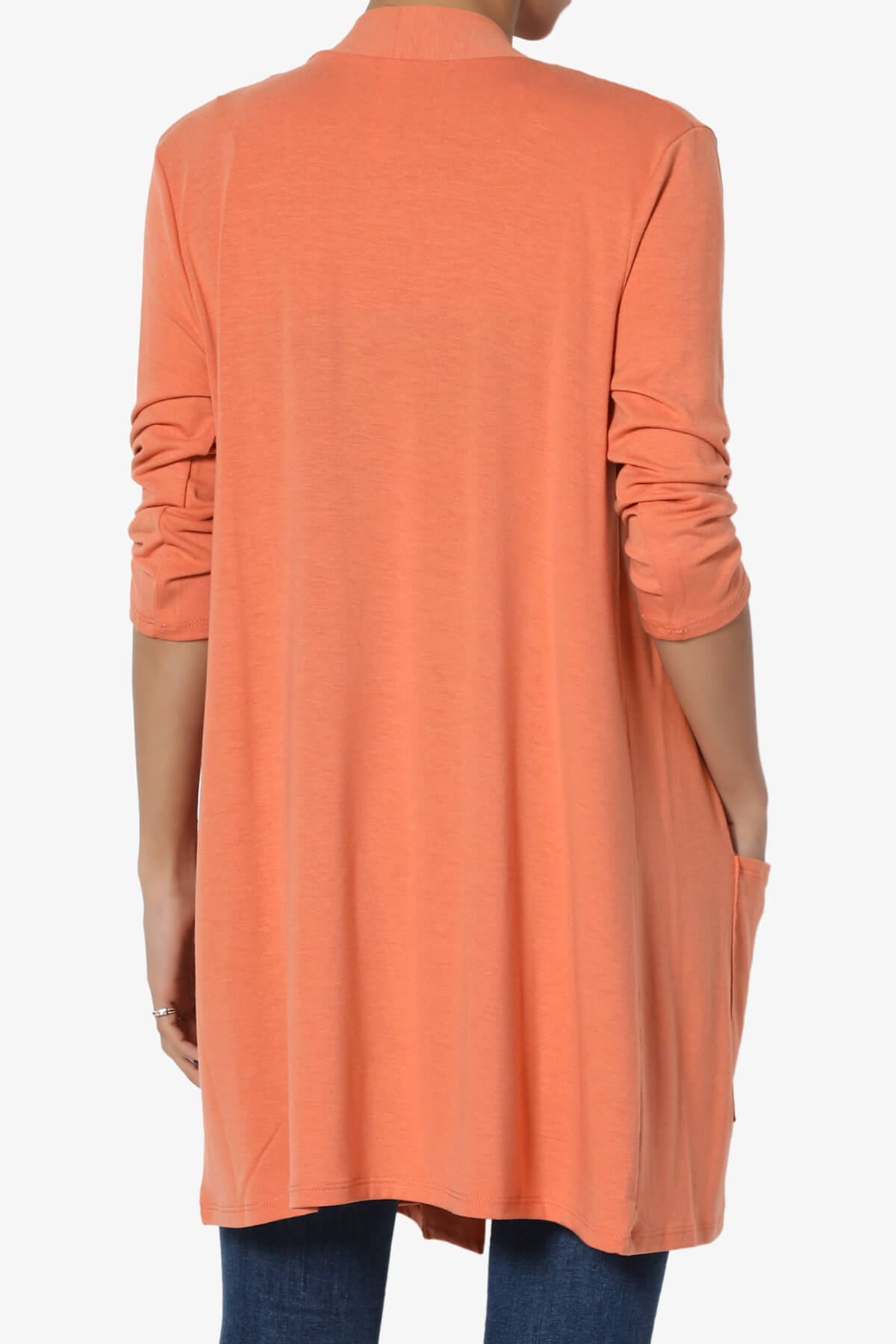 Daday Slouchy Pocket 3/4 Sleeve Cardigan ASH COPPER_2