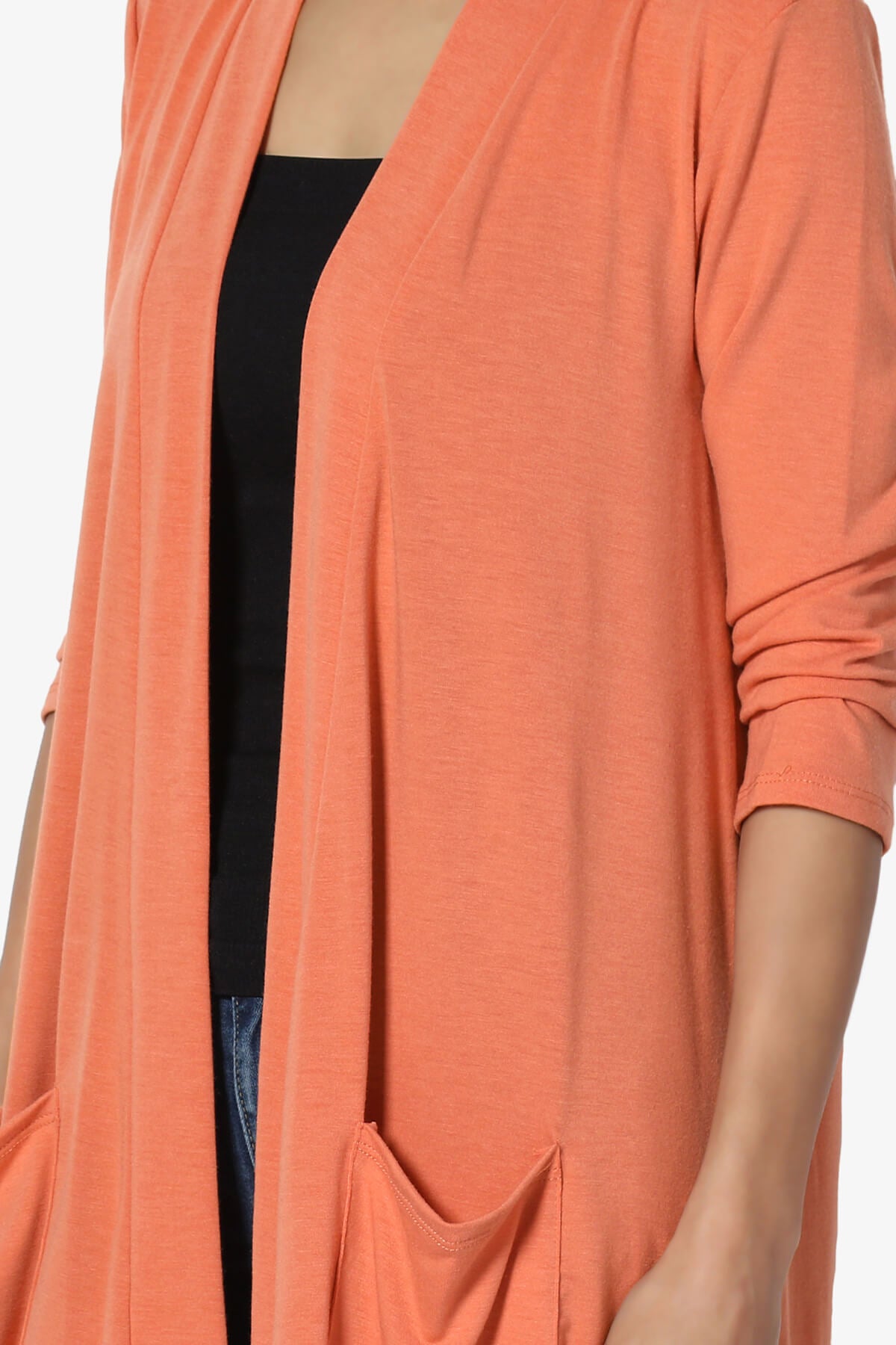Daday Slouchy Pocket 3/4 Sleeve Cardigan ASH COPPER_5