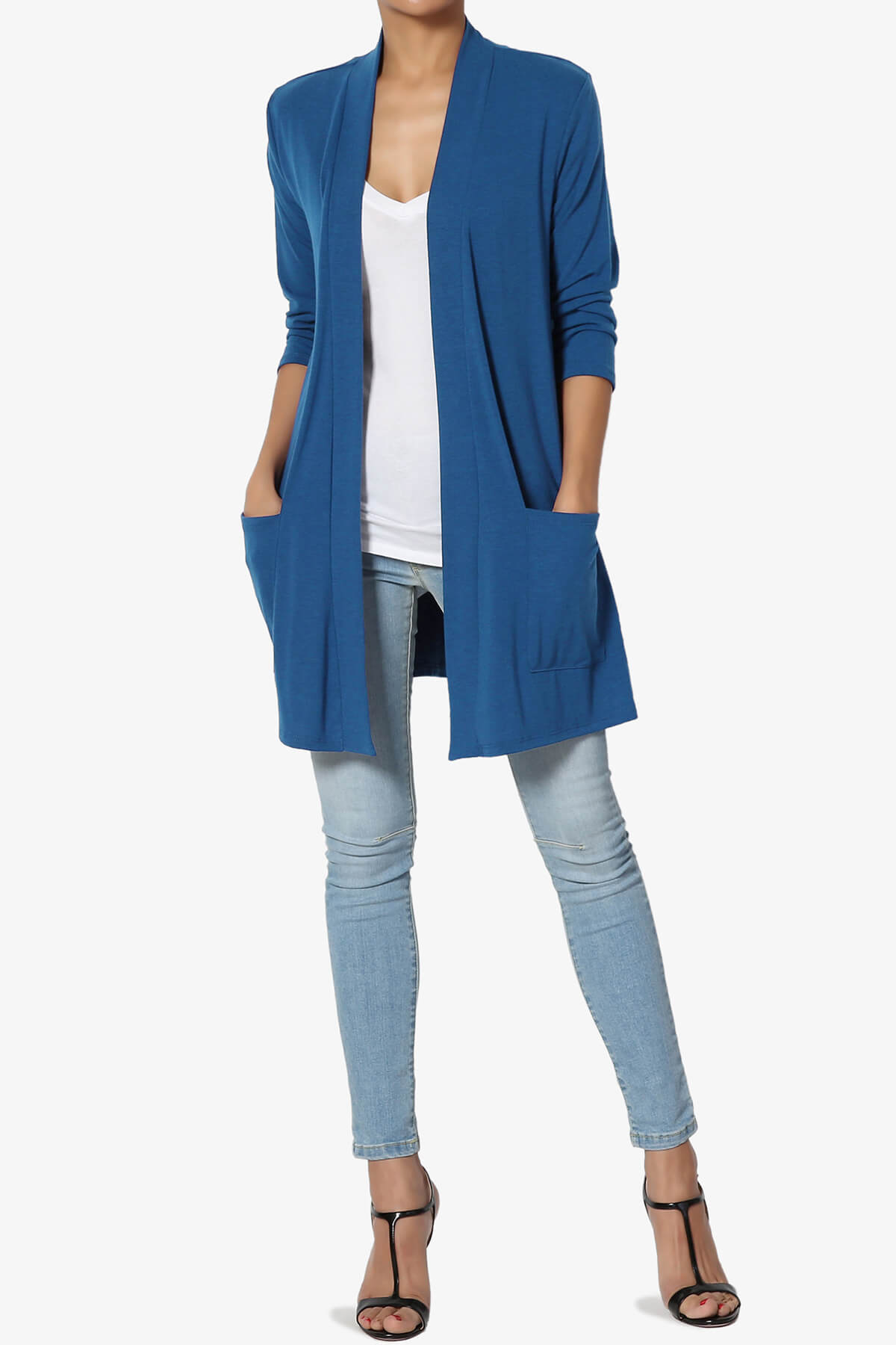 Daday Slouchy Pocket 3/4 Sleeve Cardigan CLASSIC BLUE_6