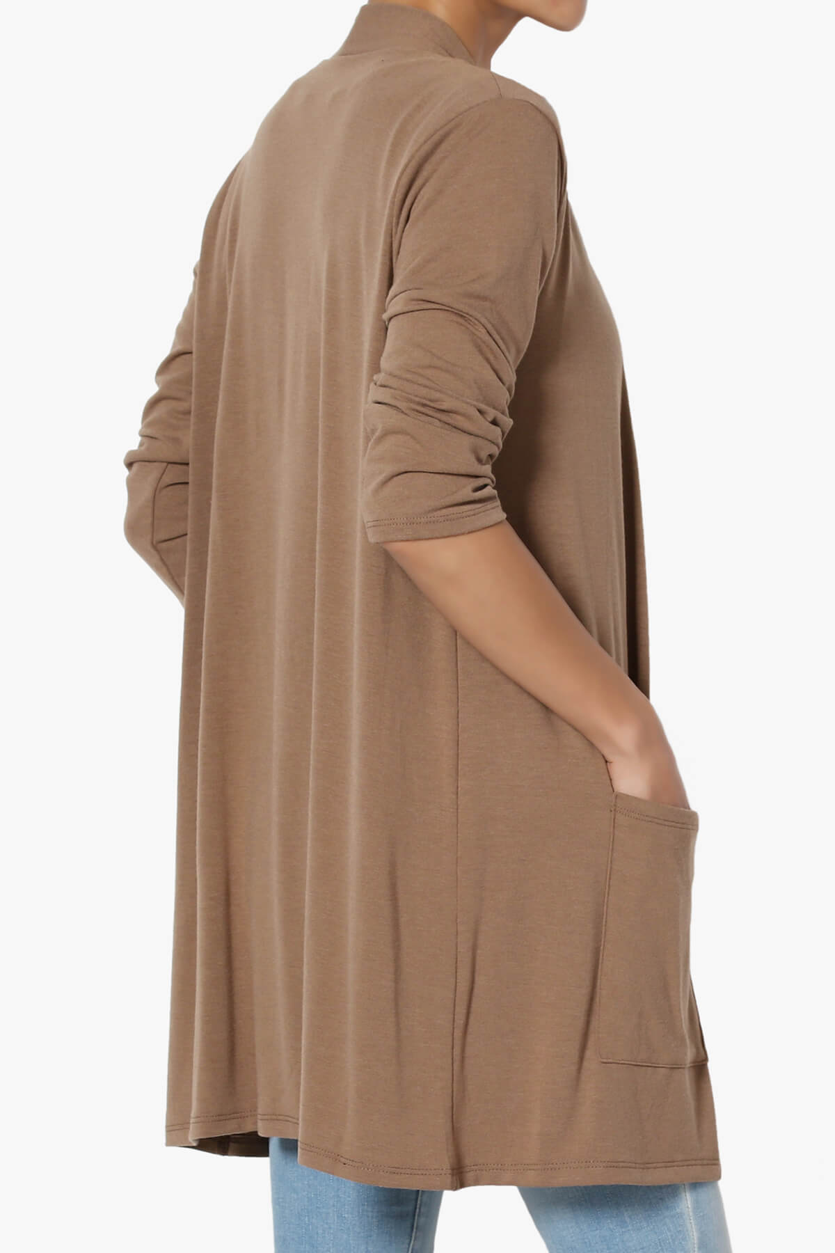 Daday Slouchy Pocket 3/4 Sleeve Cardigan COCOA_4