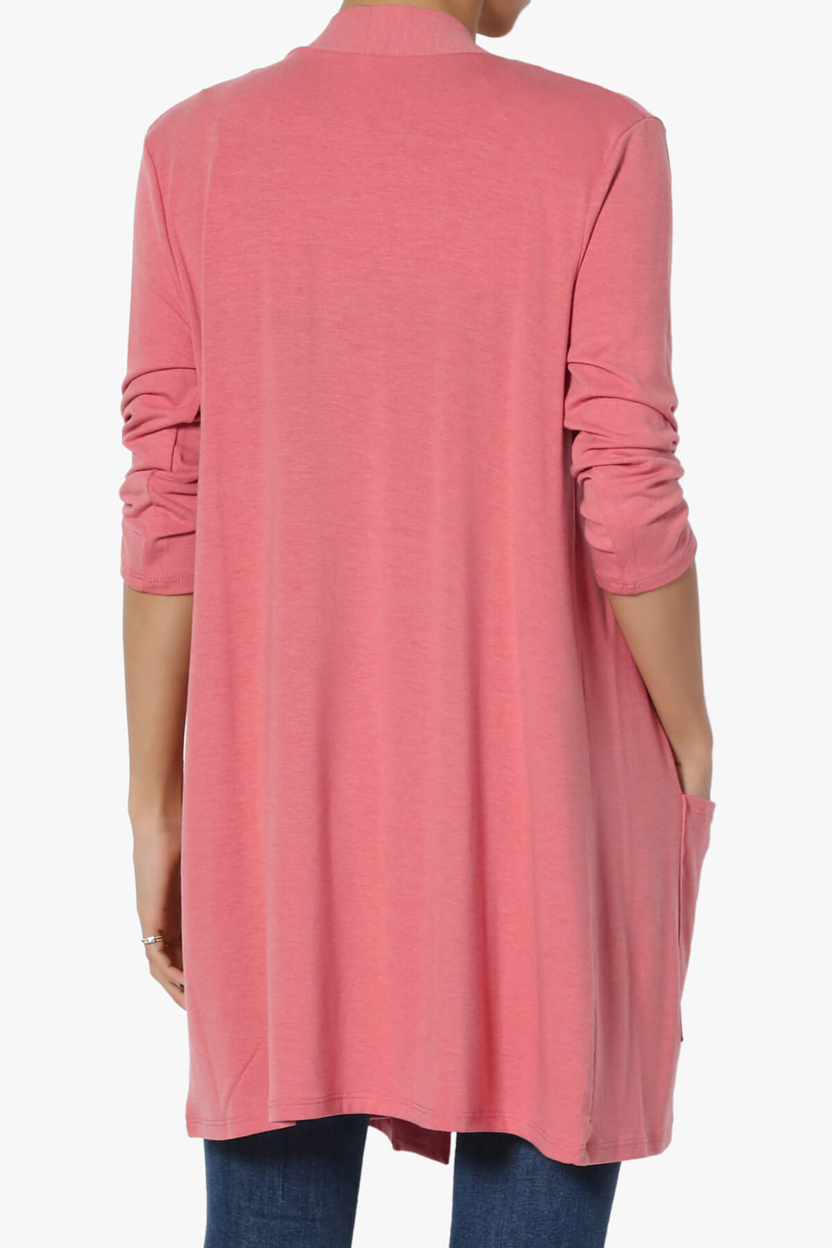 Daday Slouchy Pocket 3/4 Sleeve Cardigan DESERT ROSE_2